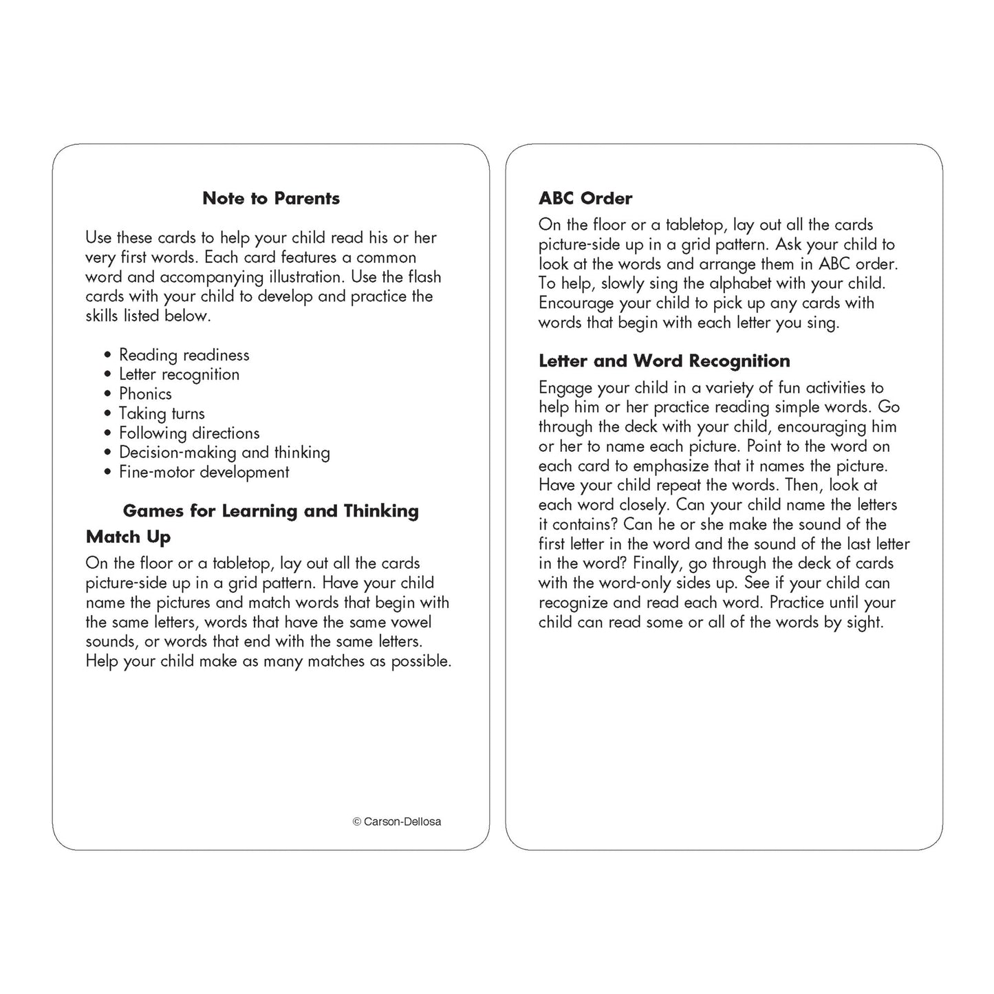 First Words (Brighter Child Flash Cards Series)