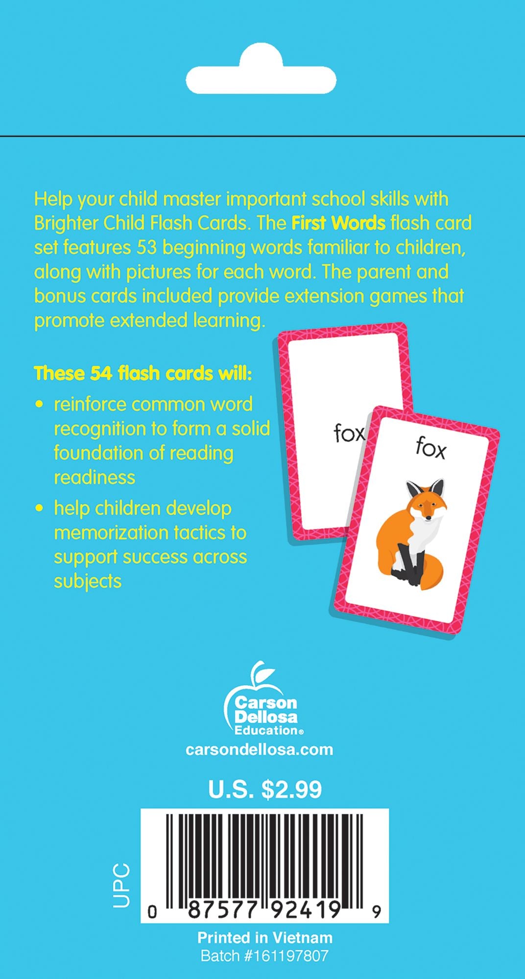 First Words (Brighter Child Flash Cards Series)
