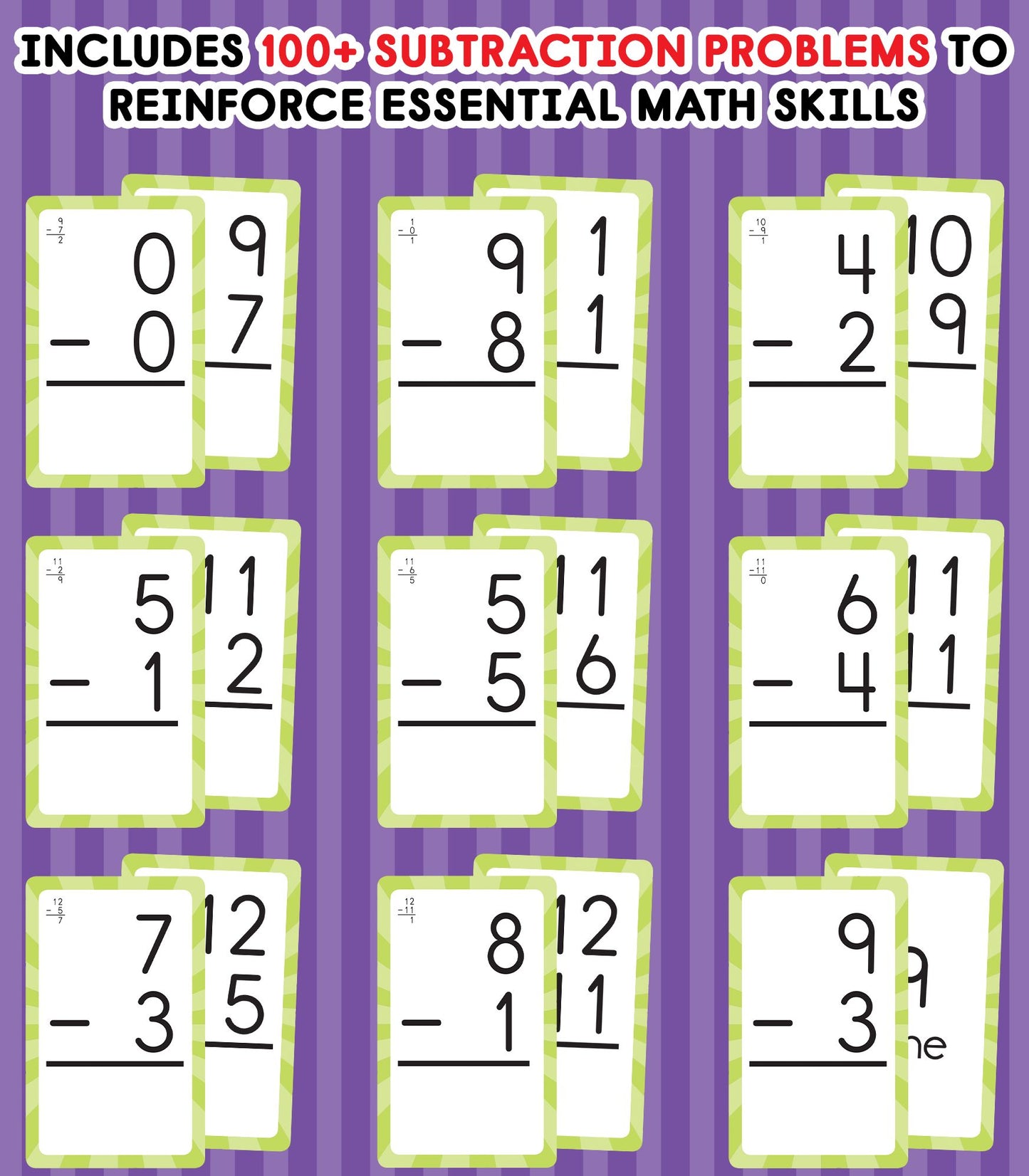 Subtraction 0 To 12 (Brighter Child Flash Cards Series)