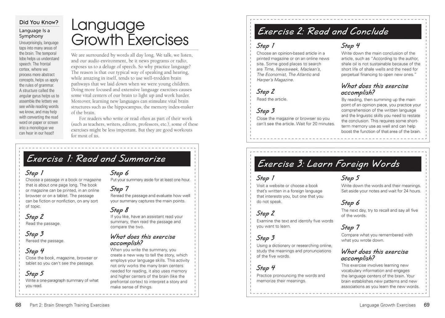 The Complete Brain Exercise Book: Train Your Brain - Improve Memory, Language, Motor Skills and More