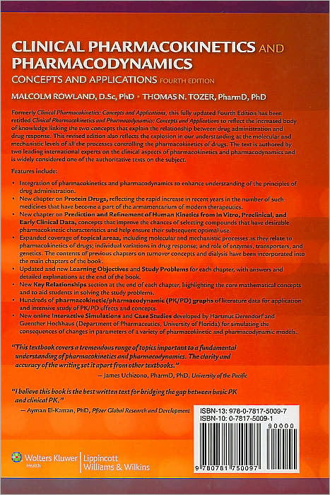 Clinical Pharmacokinetics and Pharmacodynamics: Concepts and Applications