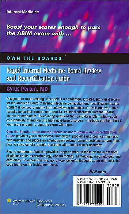 Own the Boards: Rapid Internal Medicine Board Review and Recertification Guide