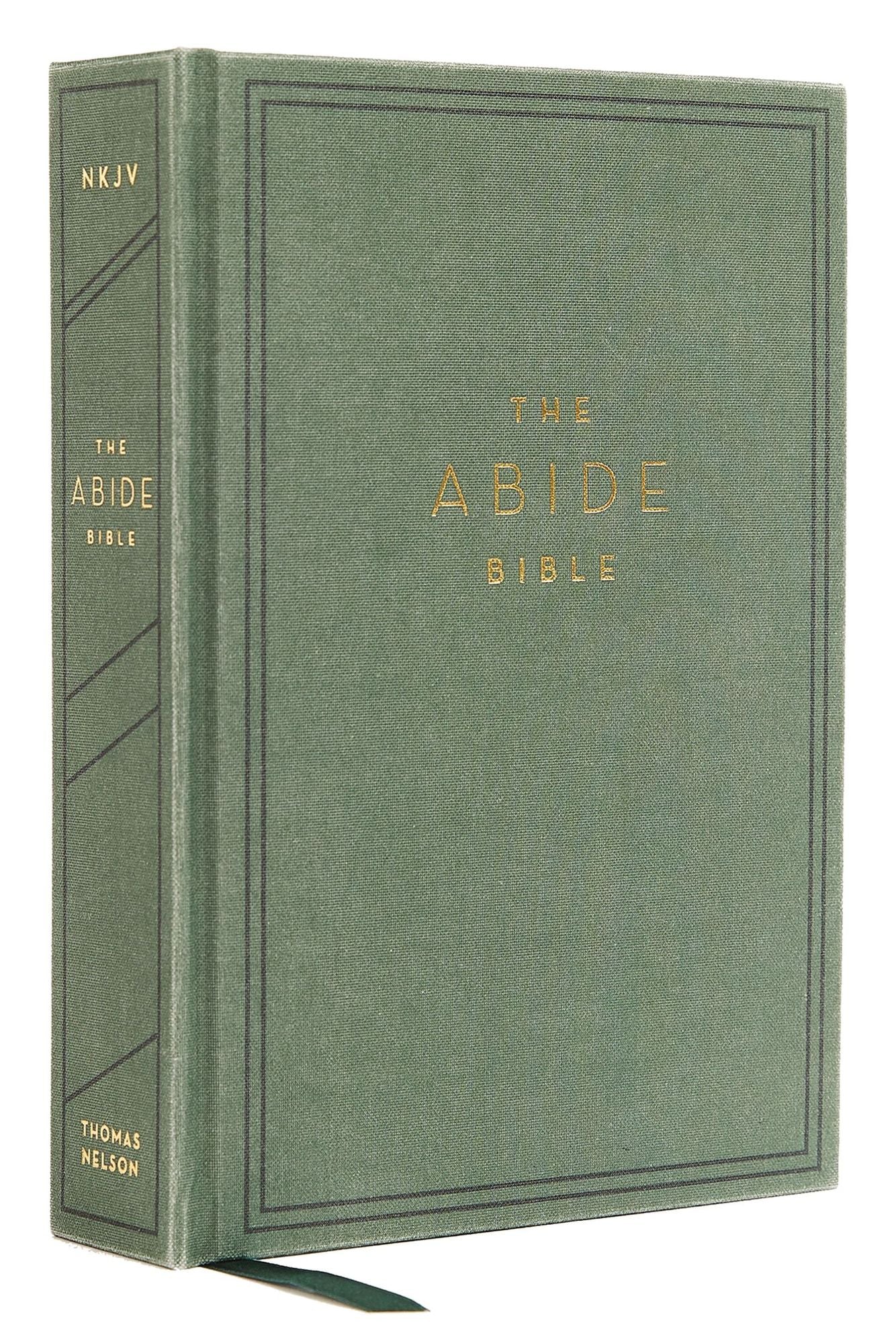 NKJV, Abide Bible, Cloth over Board, Green, Red Letter Edition, Comfort Print: Holy Bible, New King James Version