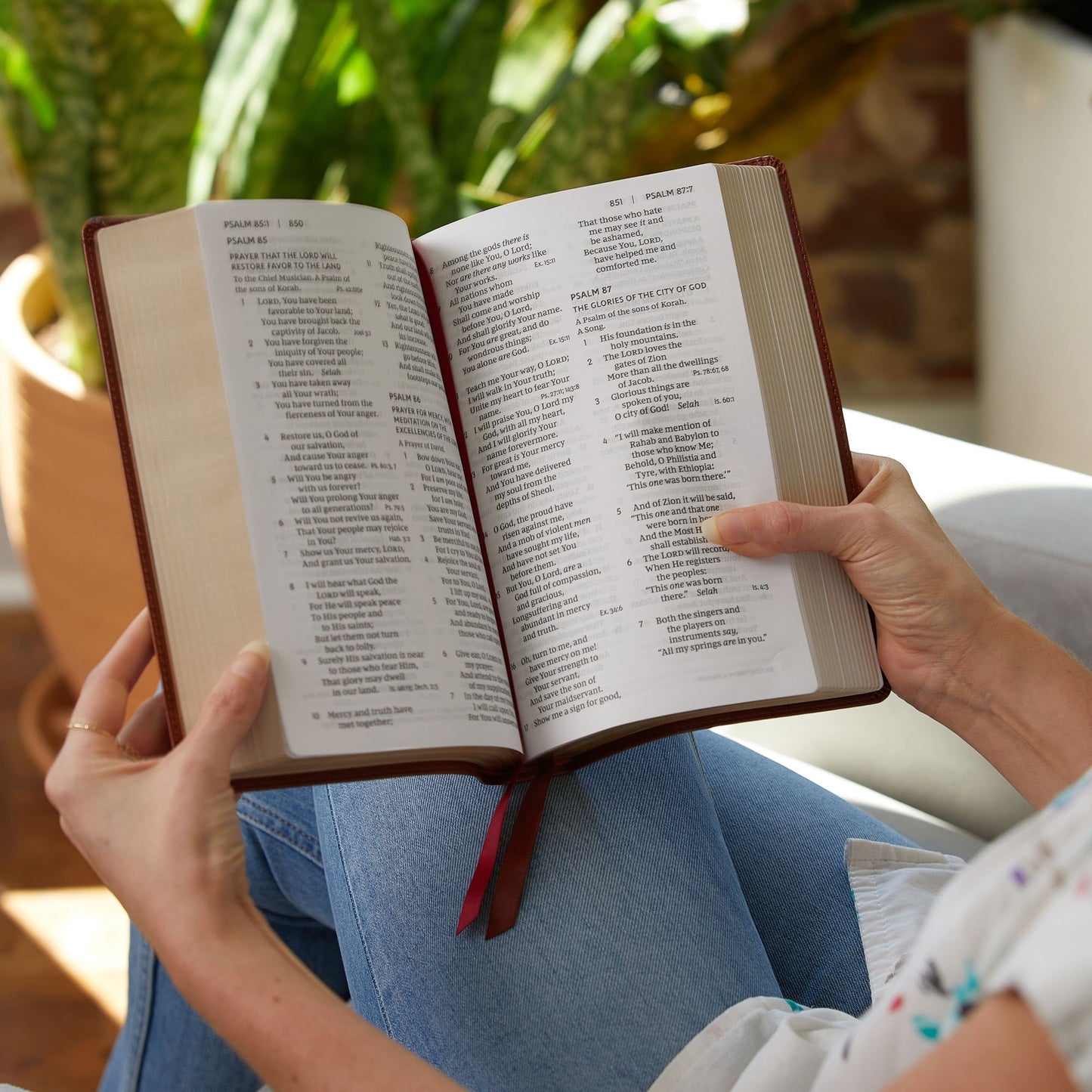 Nkjv, Deluxe End-Of-Verse Reference Bible, Personal Size Large Print, Leathersoft, Black, Red Letter Edition, Comfort Print: Holy Bible, New King James Version