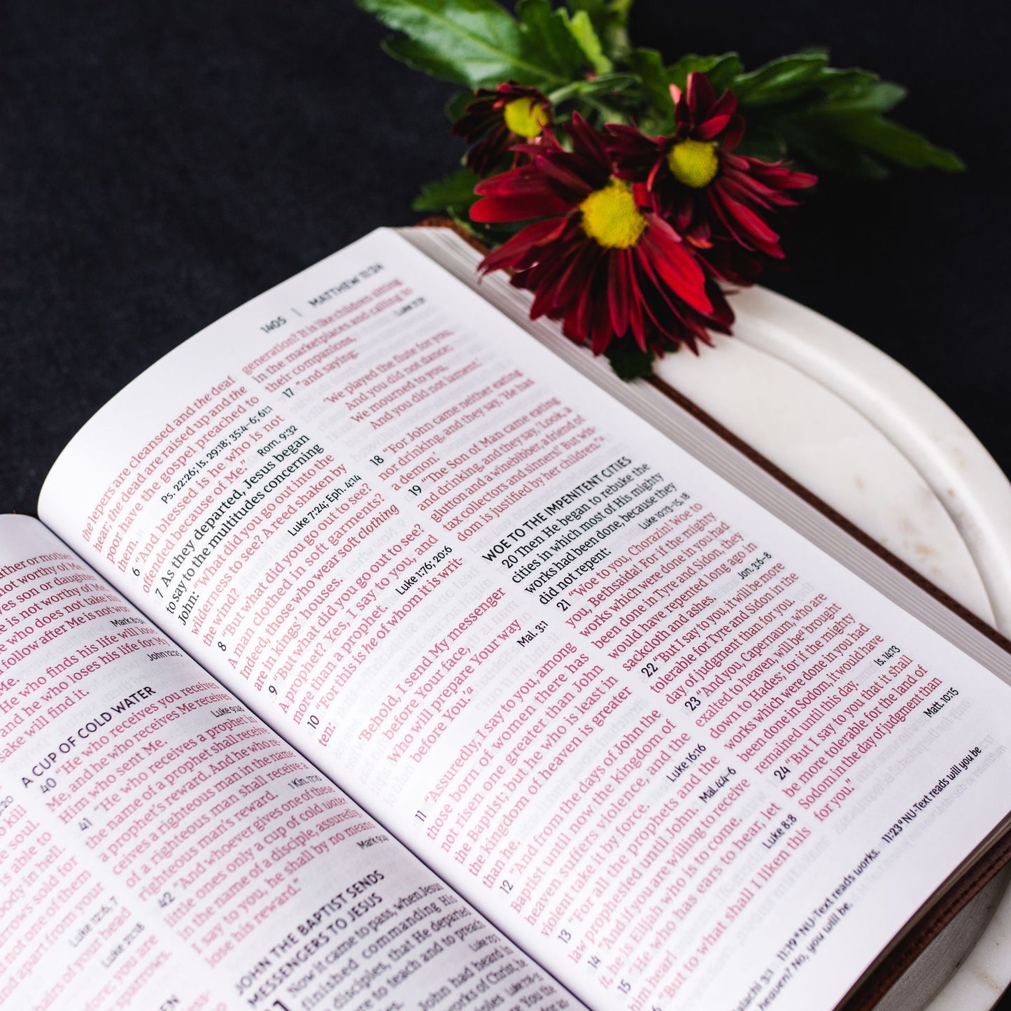 Nkjv, Deluxe End-Of-Verse Reference Bible, Personal Size Large Print, Leathersoft, Black, Red Letter Edition, Comfort Print: Holy Bible, New King James Version