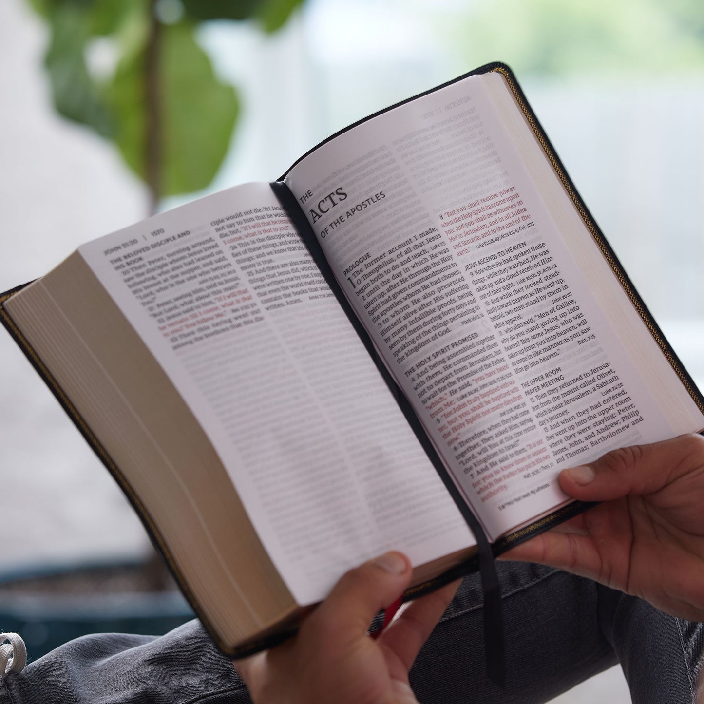 Nkjv, Deluxe End-Of-Verse Reference Bible, Personal Size Large Print, Leathersoft, Black, Red Letter Edition, Comfort Print: Holy Bible, New King James Version