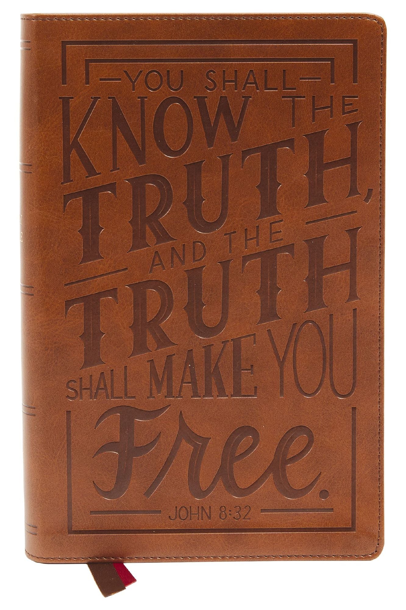 Nkjv, Personal Size Large Print End-Of-Verse Reference Bible, Verse Art Cover Collection, Leathersoft, Brown, Red Letter, Comfort Print: Holy Bible, New King James Version