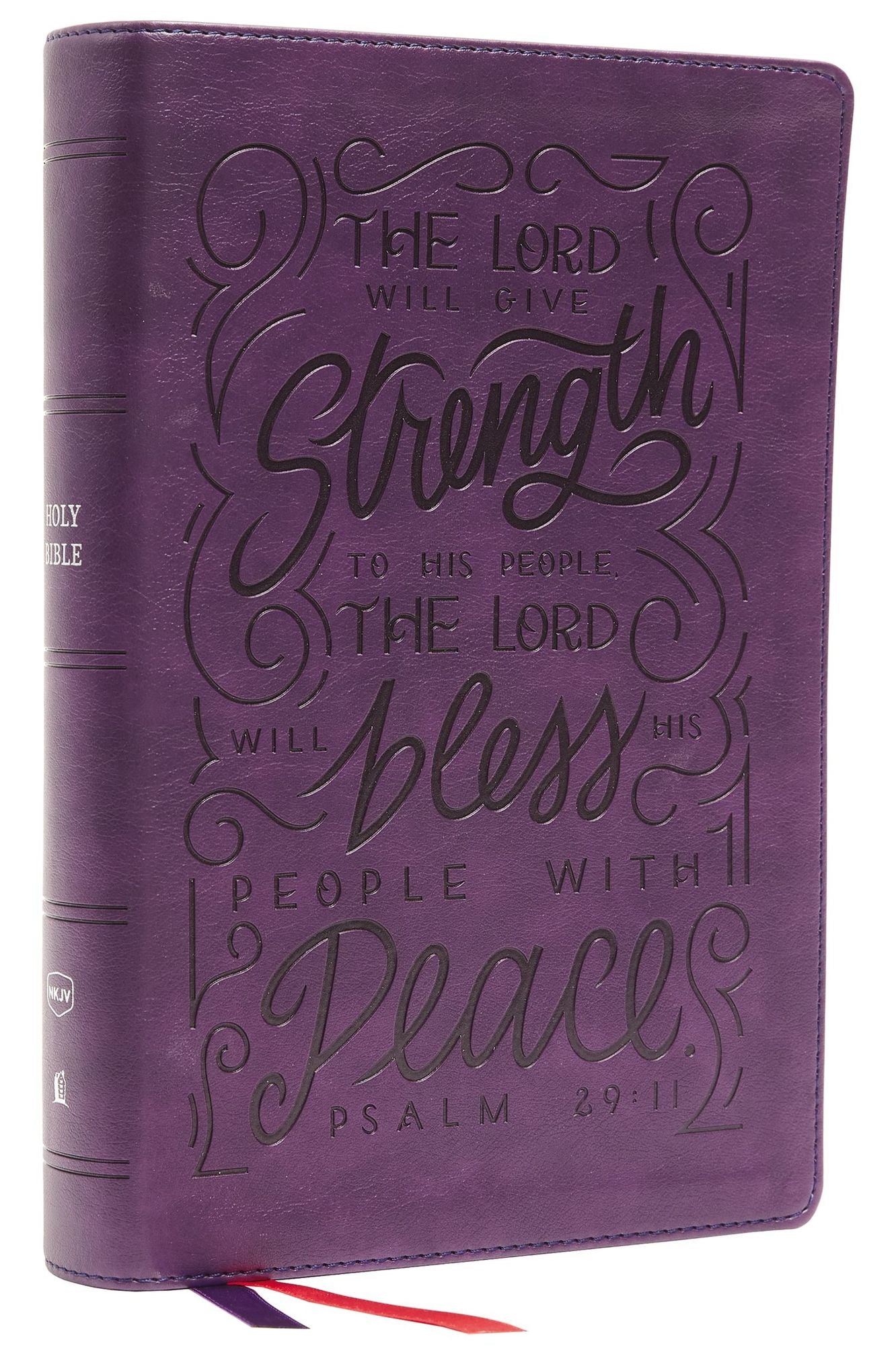 Nkjv, Giant Print Center-Column Reference Bible, Verse Art Cover Collection, Leathersoft, Purple, Thumb Indexed, Red Letter, Comfort Print: Holy Bible, New King James Version
