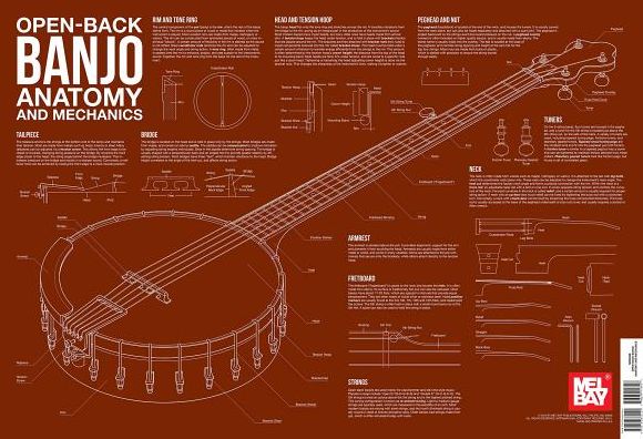 Open-Back Banjo Anatomy and Mechanics Wall Chart