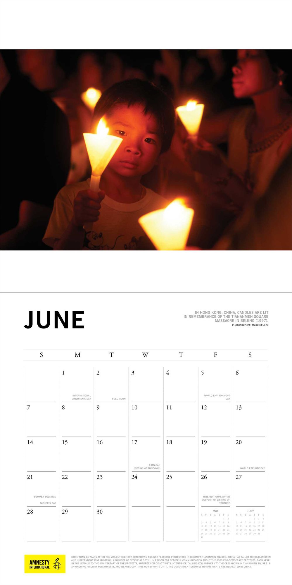 Amnesty International 2015 Wall Calendar