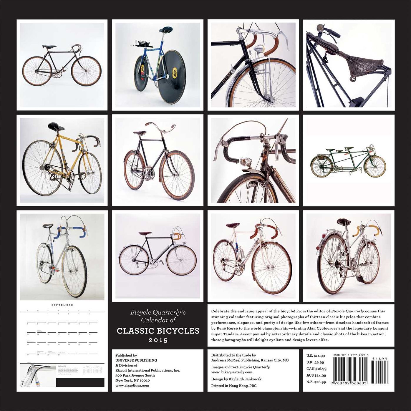 Bicycle Quarterly's Calendar of Classic Bicycles 2015 Wall