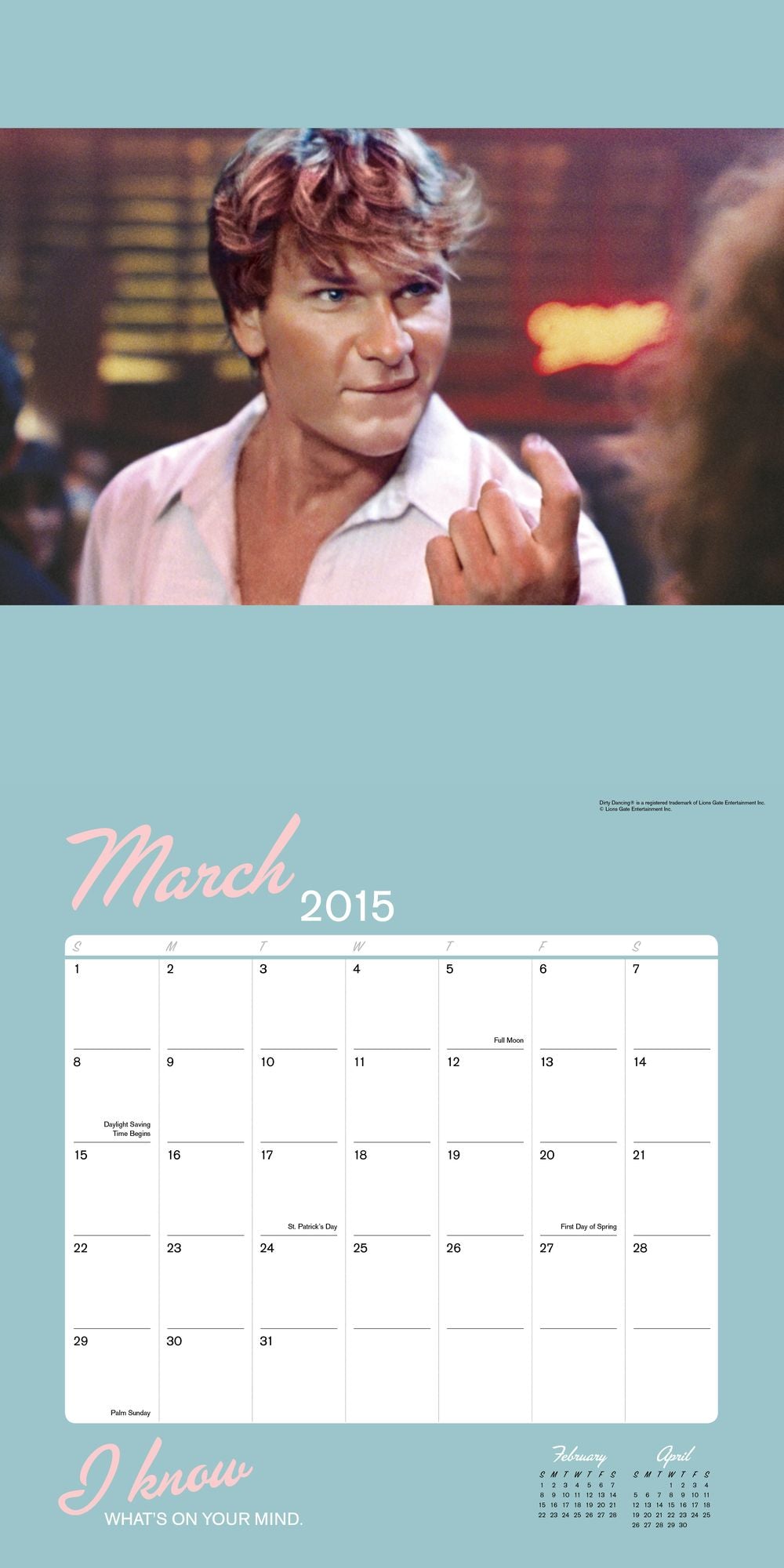 Dirty Dancing 2015 Wall Calendar
