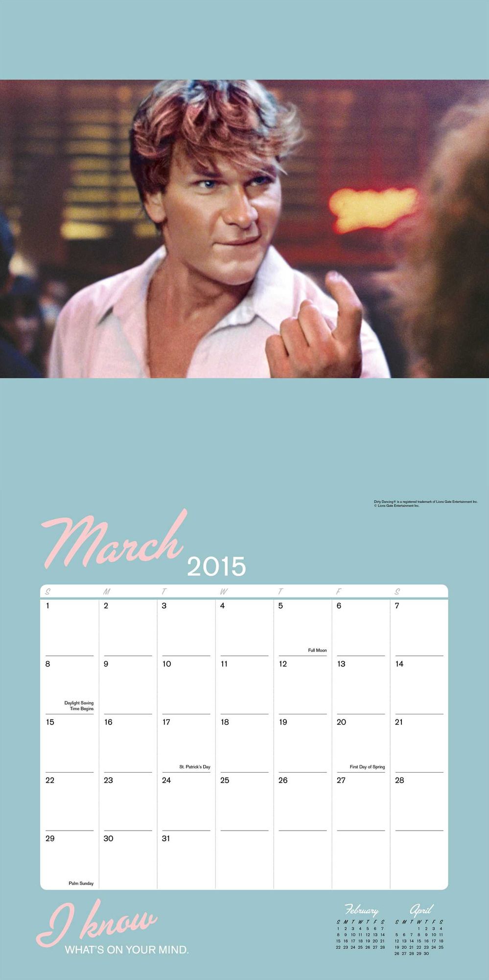 Dirty Dancing 2015 Wall Calendar