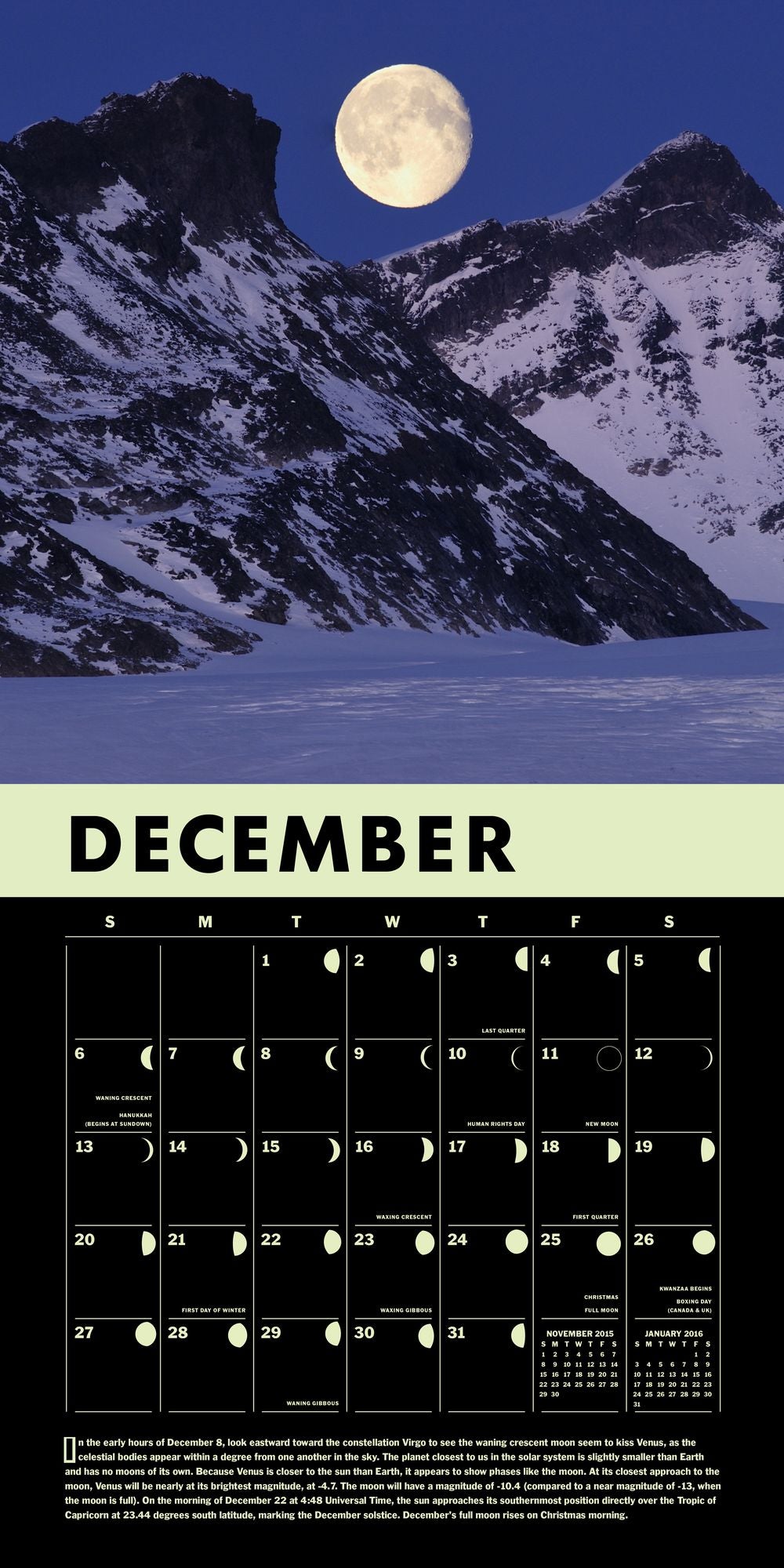 Lunar 2015 Wall Calendar: A Glow-in-the-Dark Calendar for the Lunar Year
