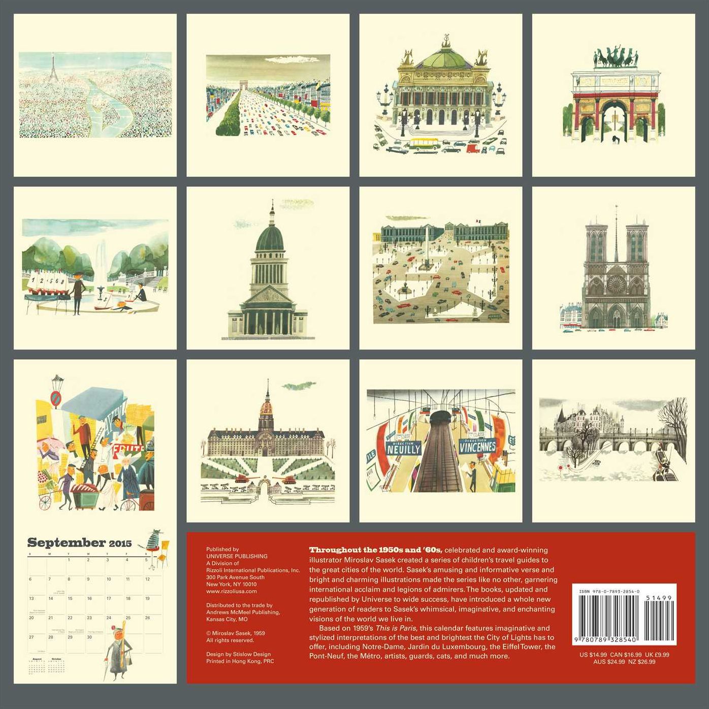 This is Paris 2015 Wall Calendar