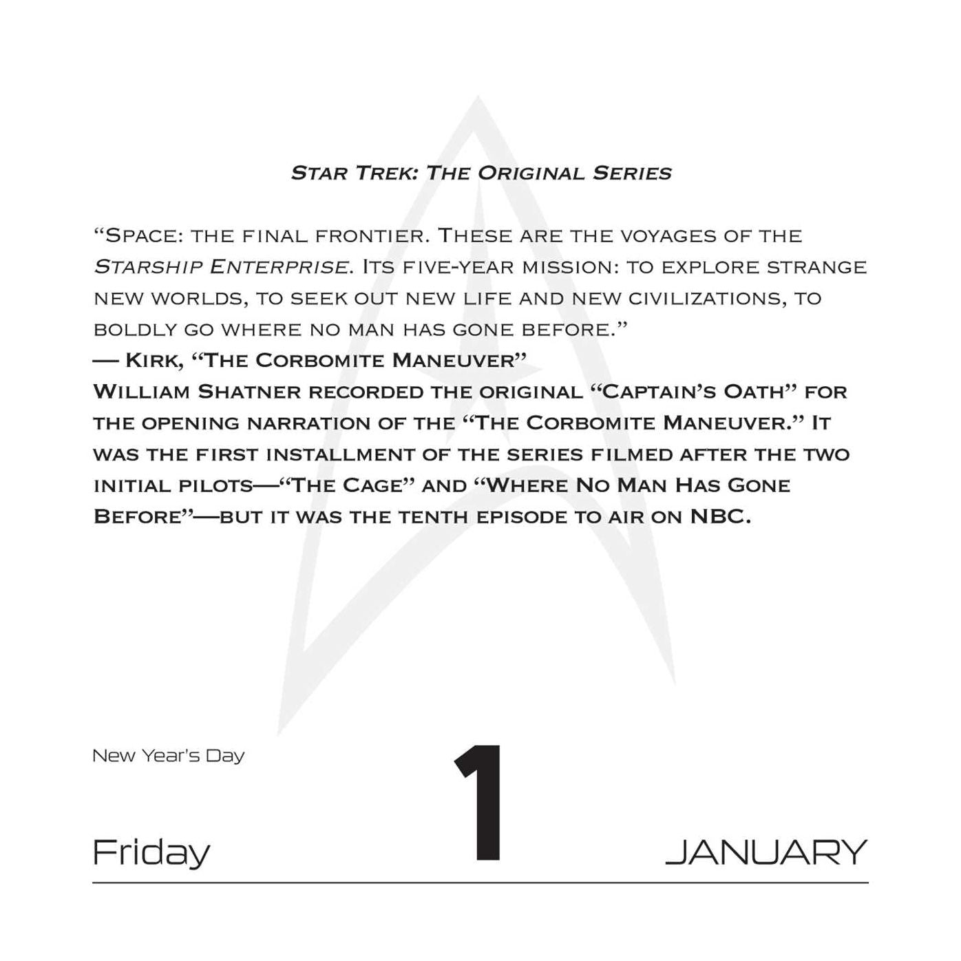 2016 Star Trek Daily Day-to-Day Calendar