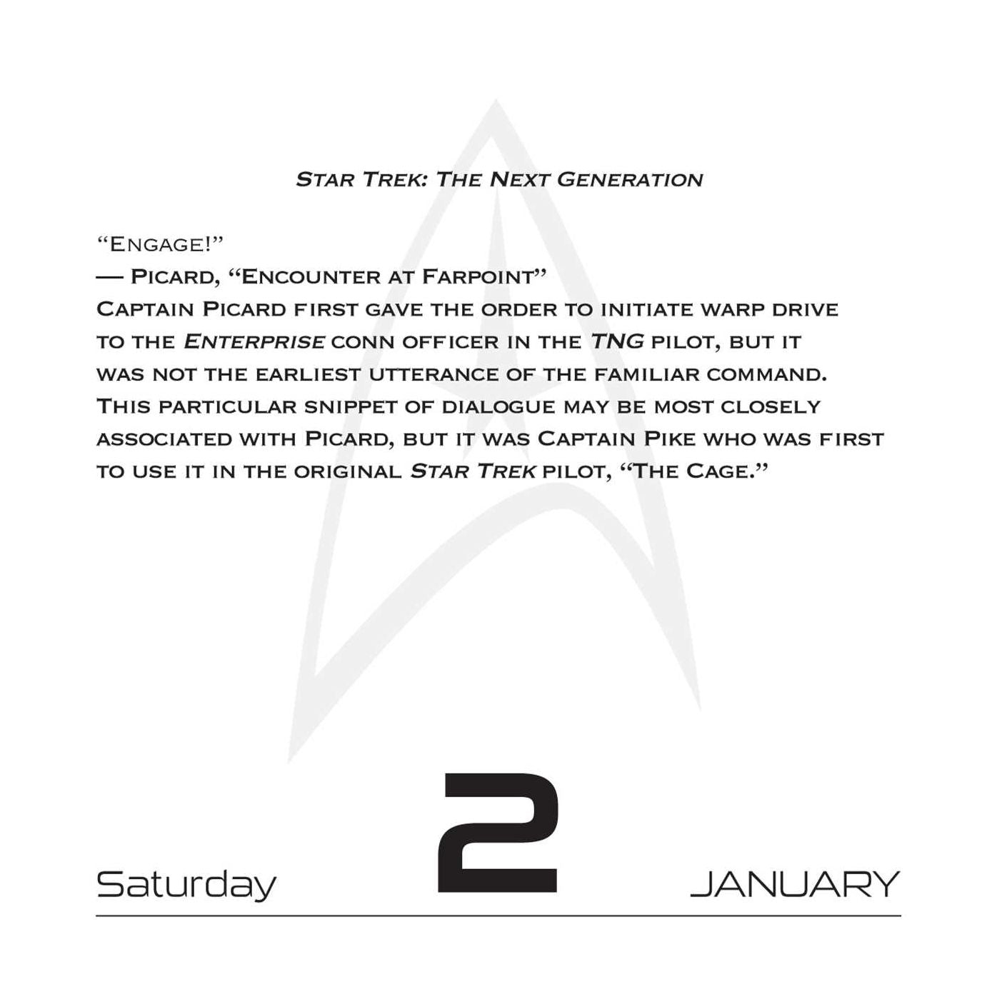 2016 Star Trek Daily Day-to-Day Calendar