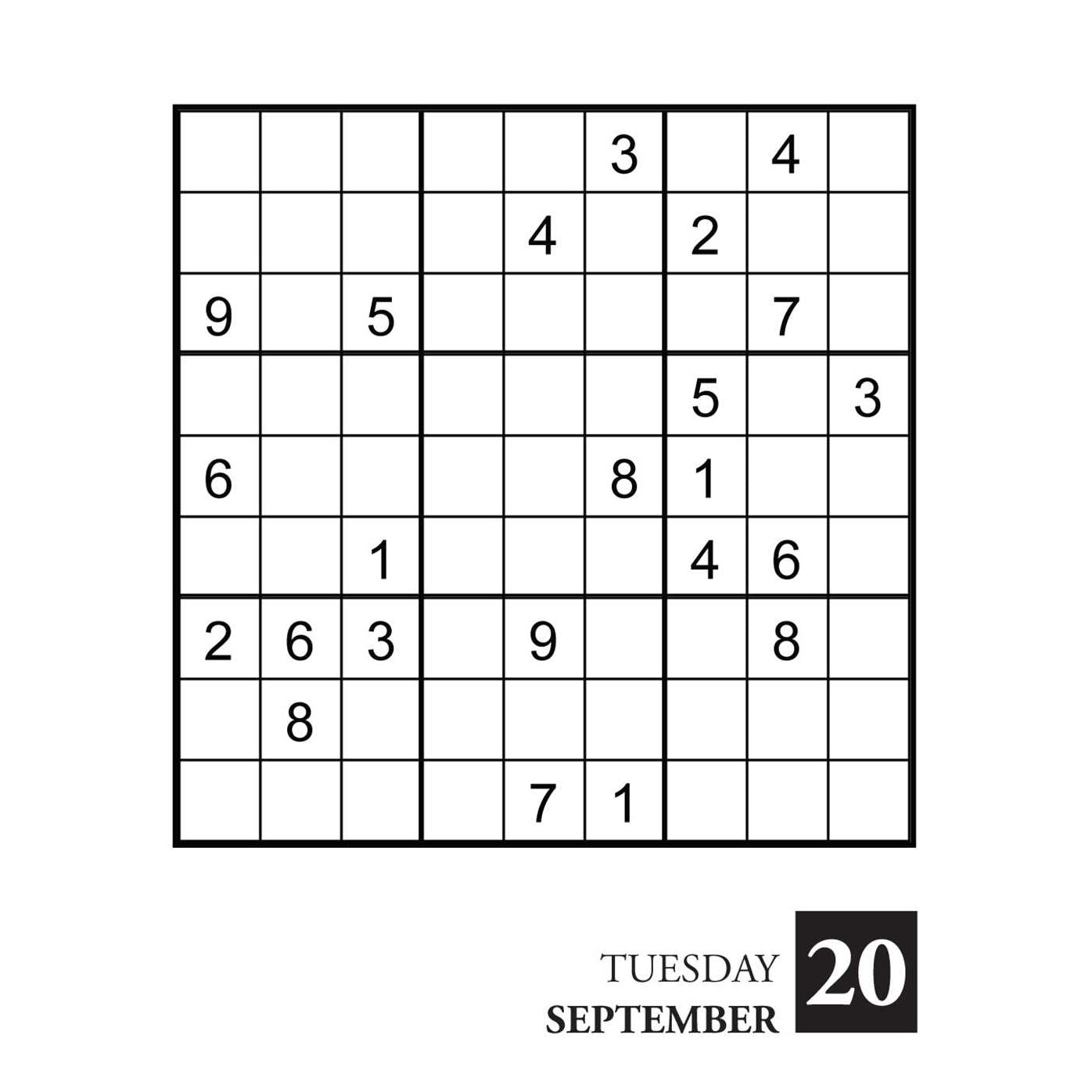 2016 Will Shortz Presents Sudoku Day-to-Day Calendar