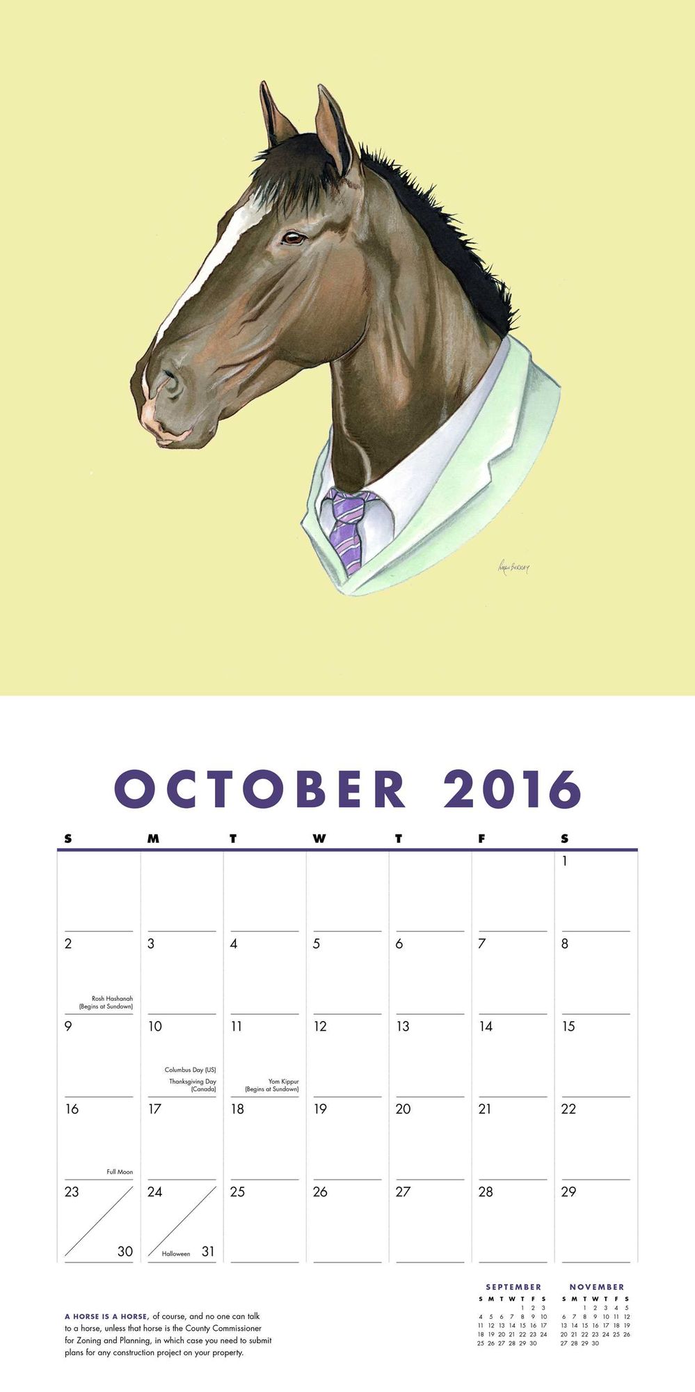 2016 Animal Portraits Wall Calendar