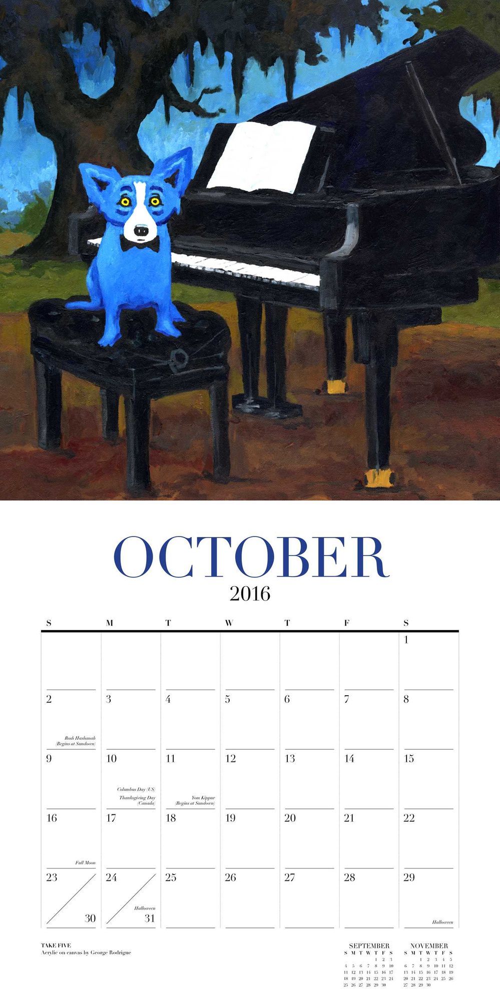 2016 Blue Dog Wall Calendar