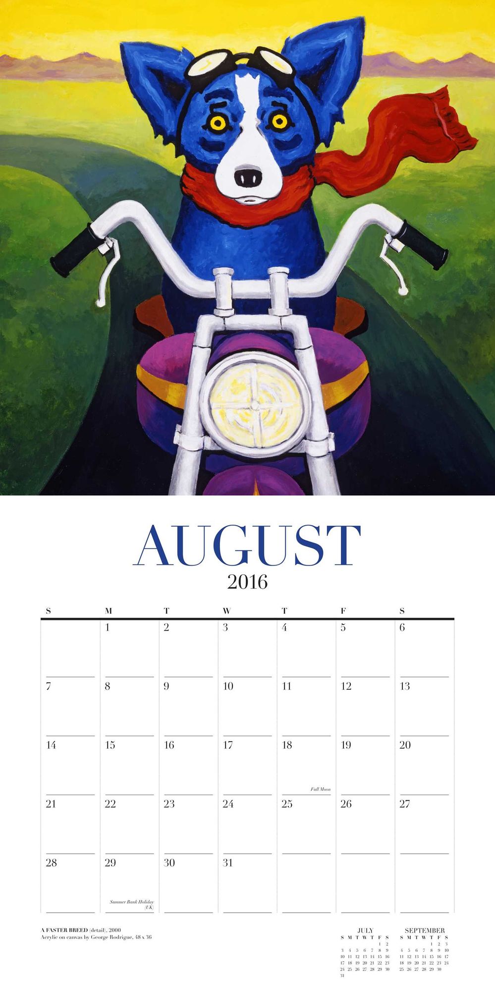 2016 Blue Dog Wall Calendar