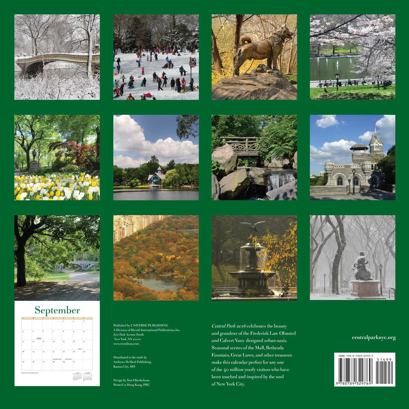 2016 Central Park Wall Calendar