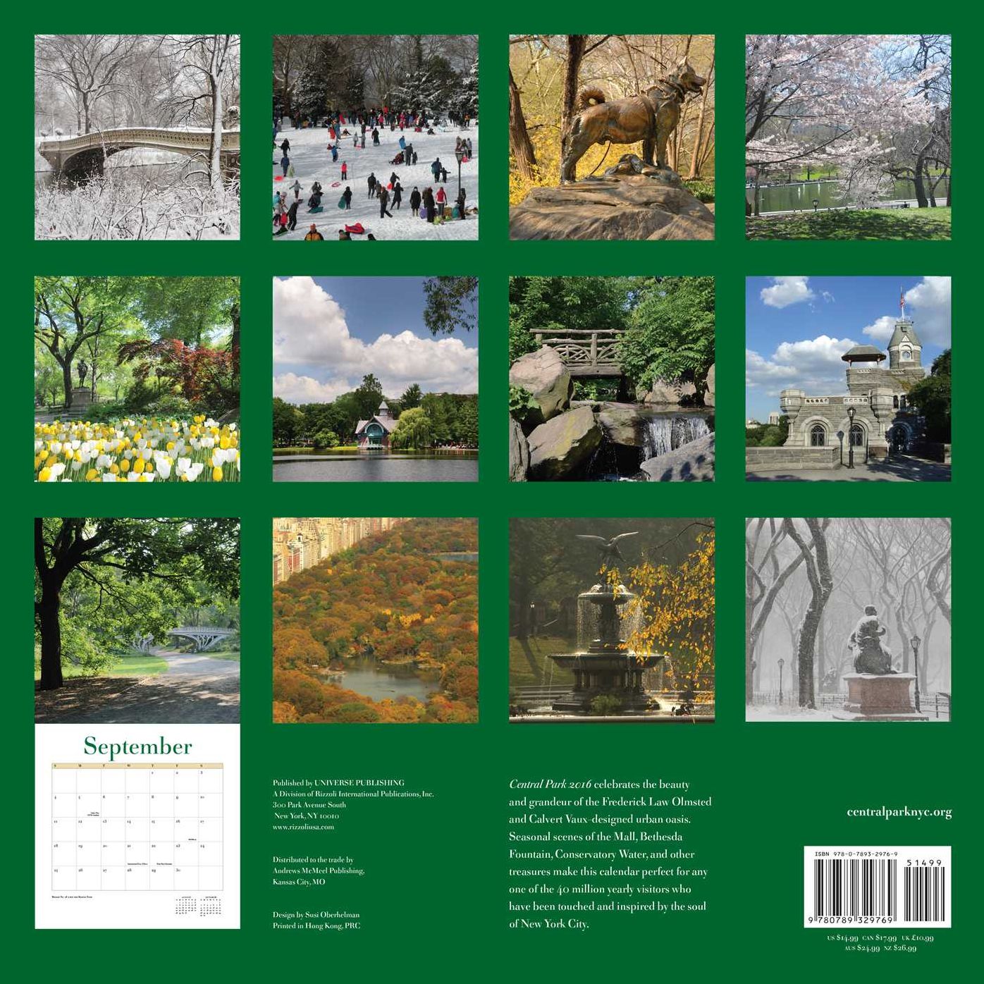 2016 Central Park Wall Calendar