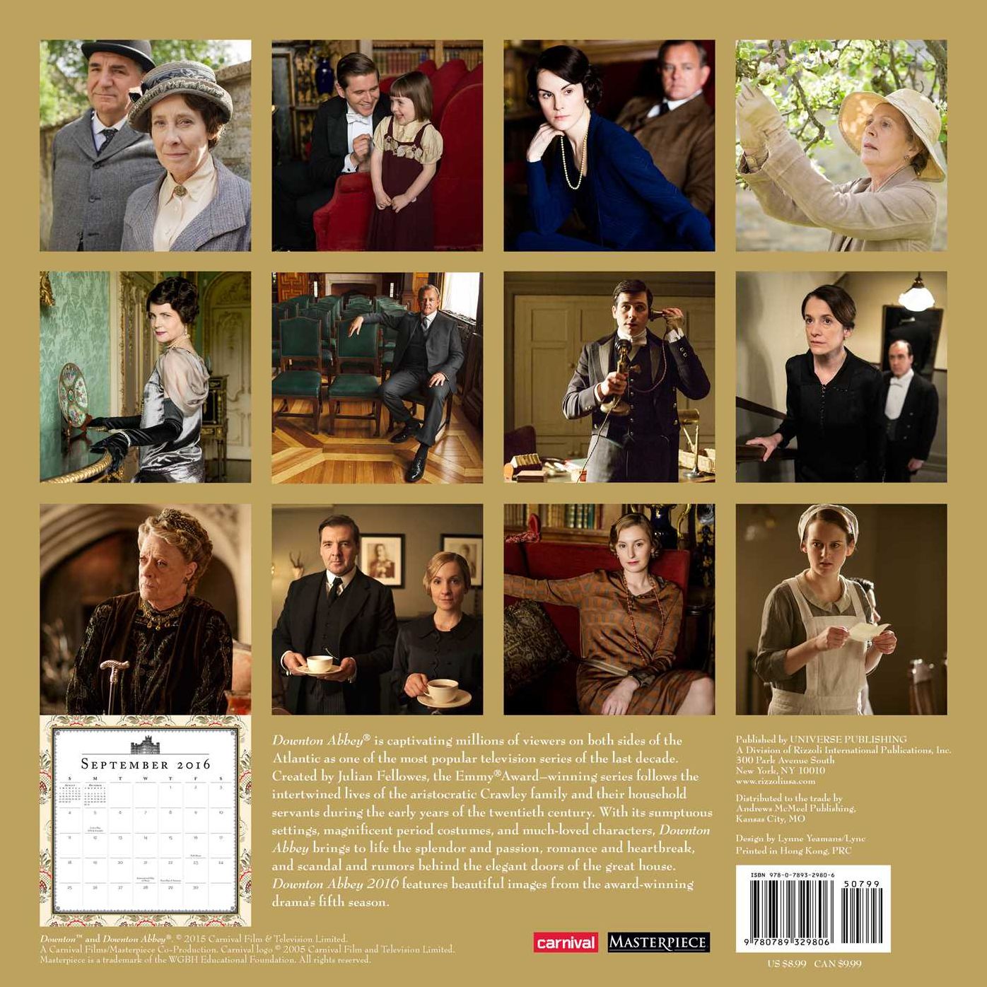 2016 Downton Abbey Mini Wall Calendar