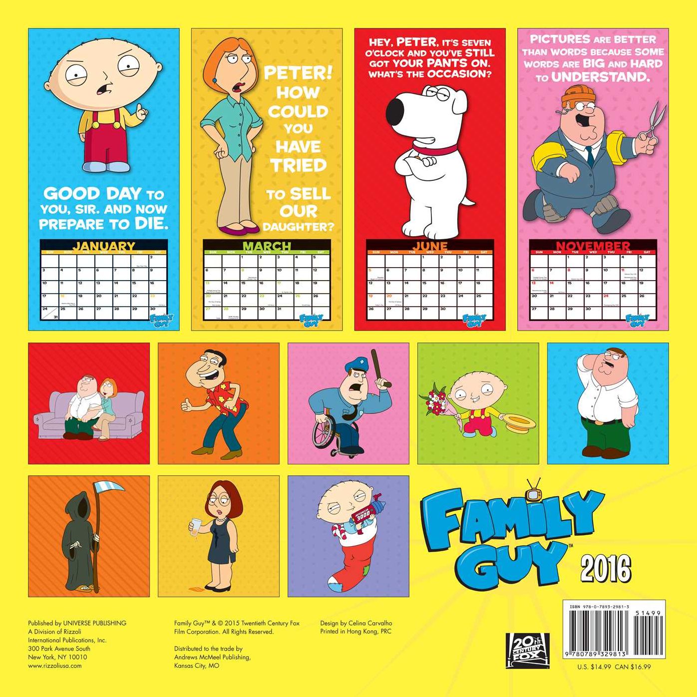 2016 Family Guy Wall Calendar