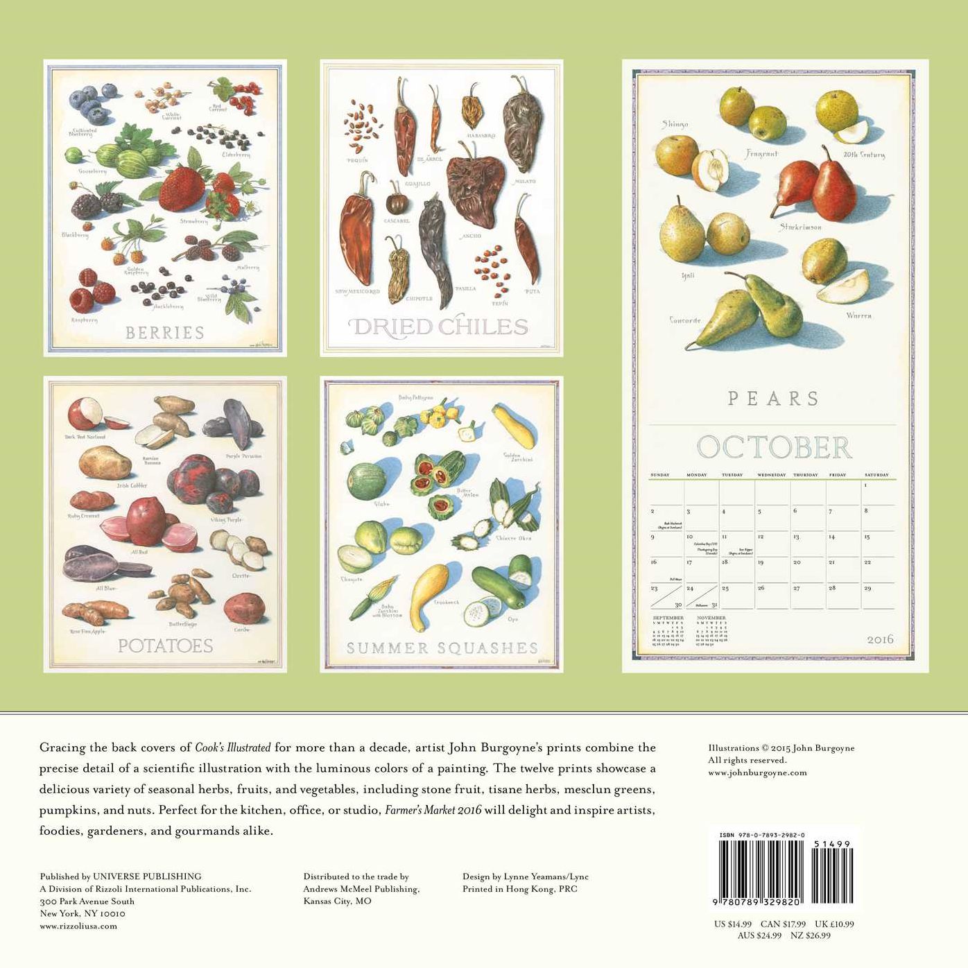 2016 Farmer's Market Wall Calendar