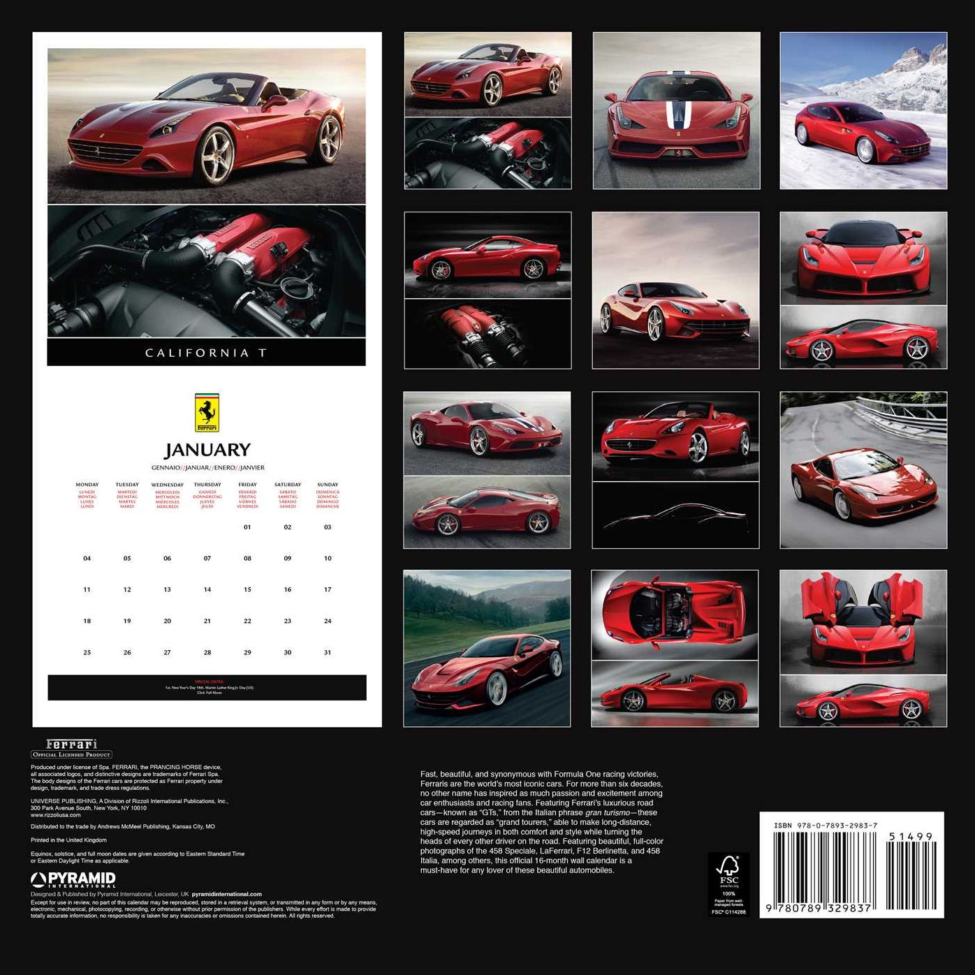 2016 Ferrari Wall Calendar