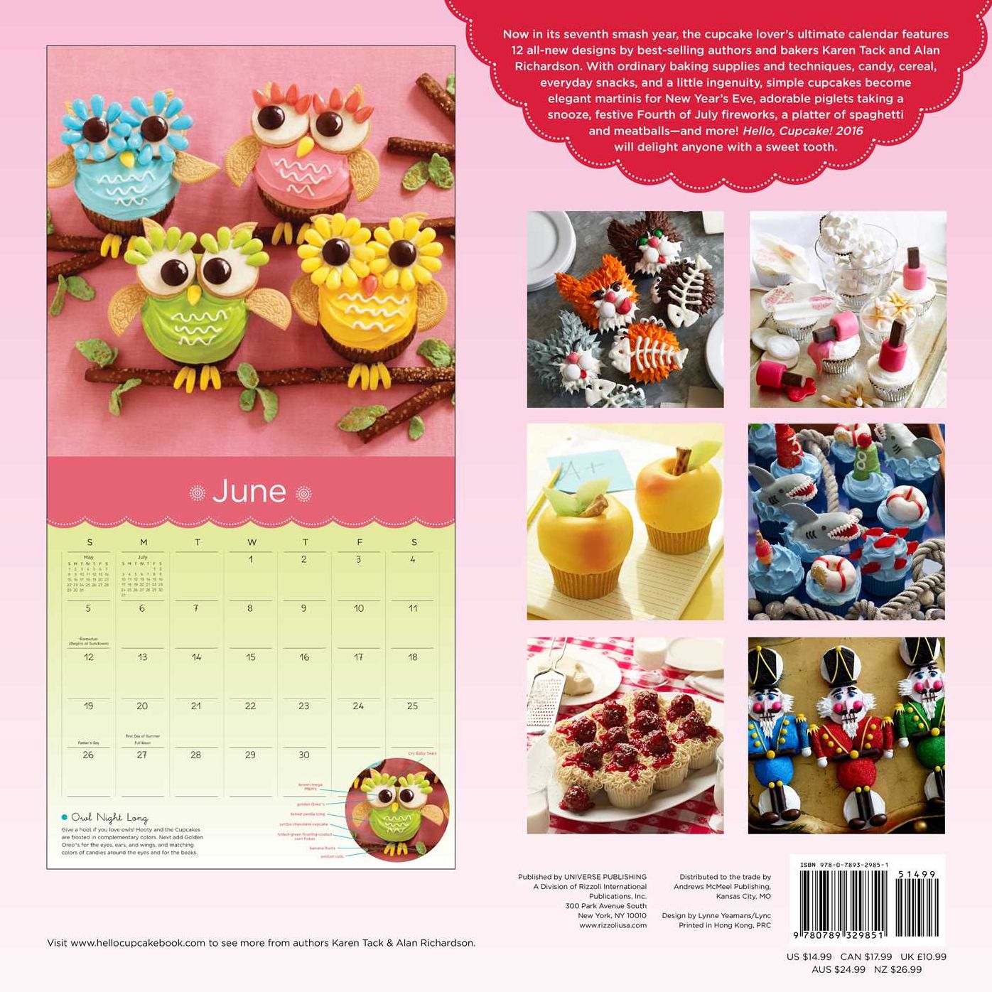 2016 Hello, Cupcake! Wall Calendar