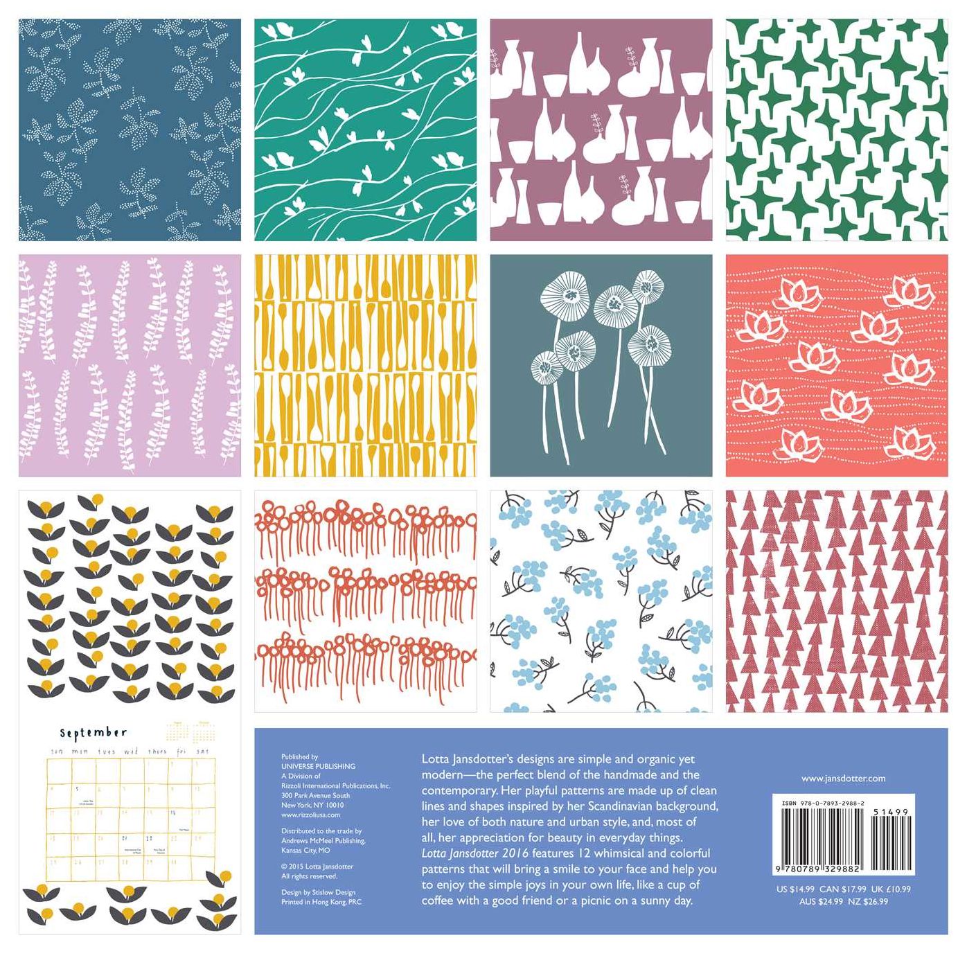 2016 Lotta Jansdotter Wall Calendar