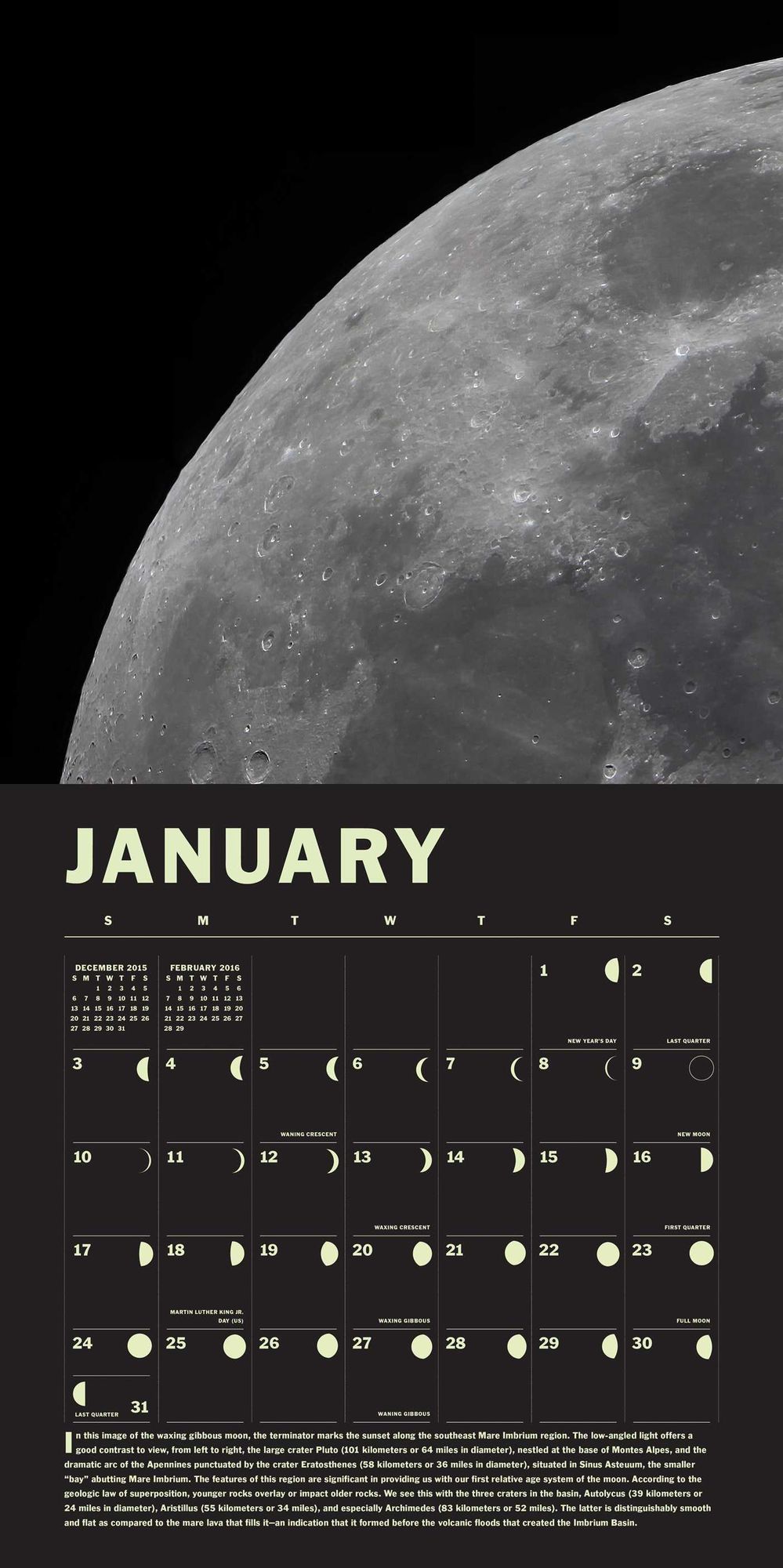 2016 Lunar Wall Calendar