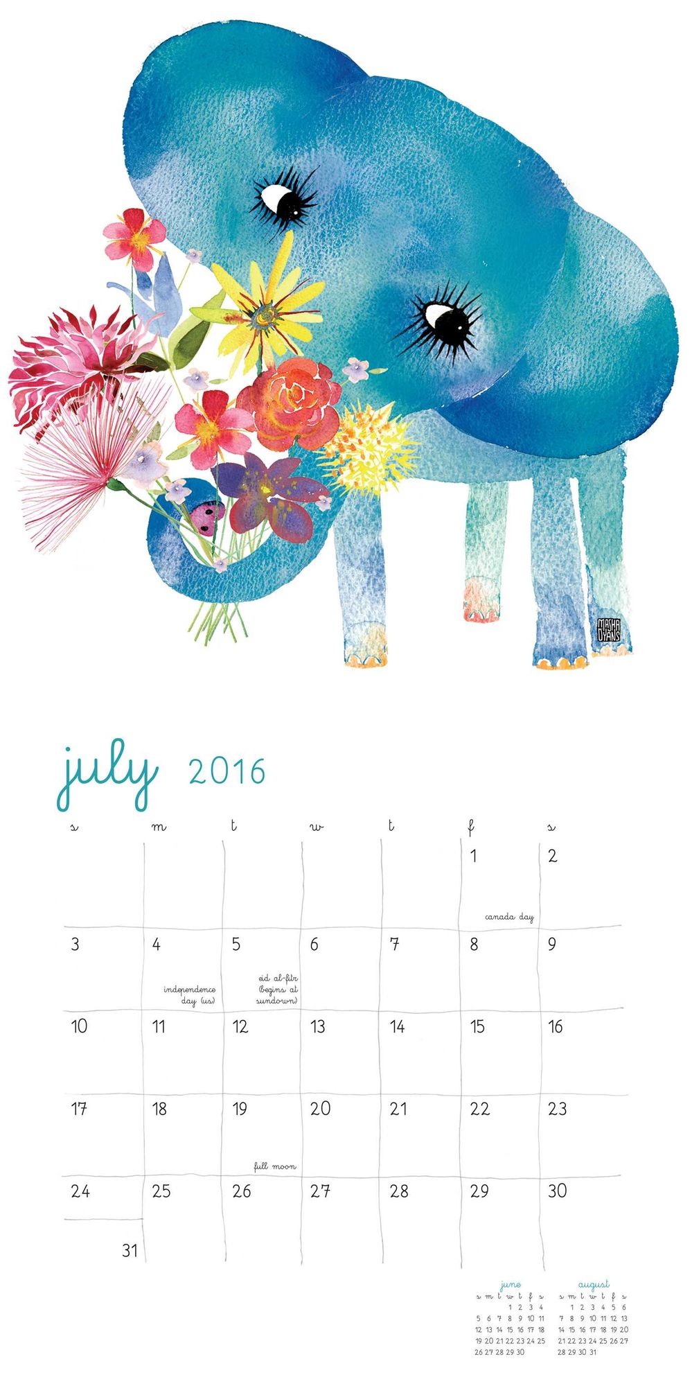 2016 Masha D'yan Wall Calendar