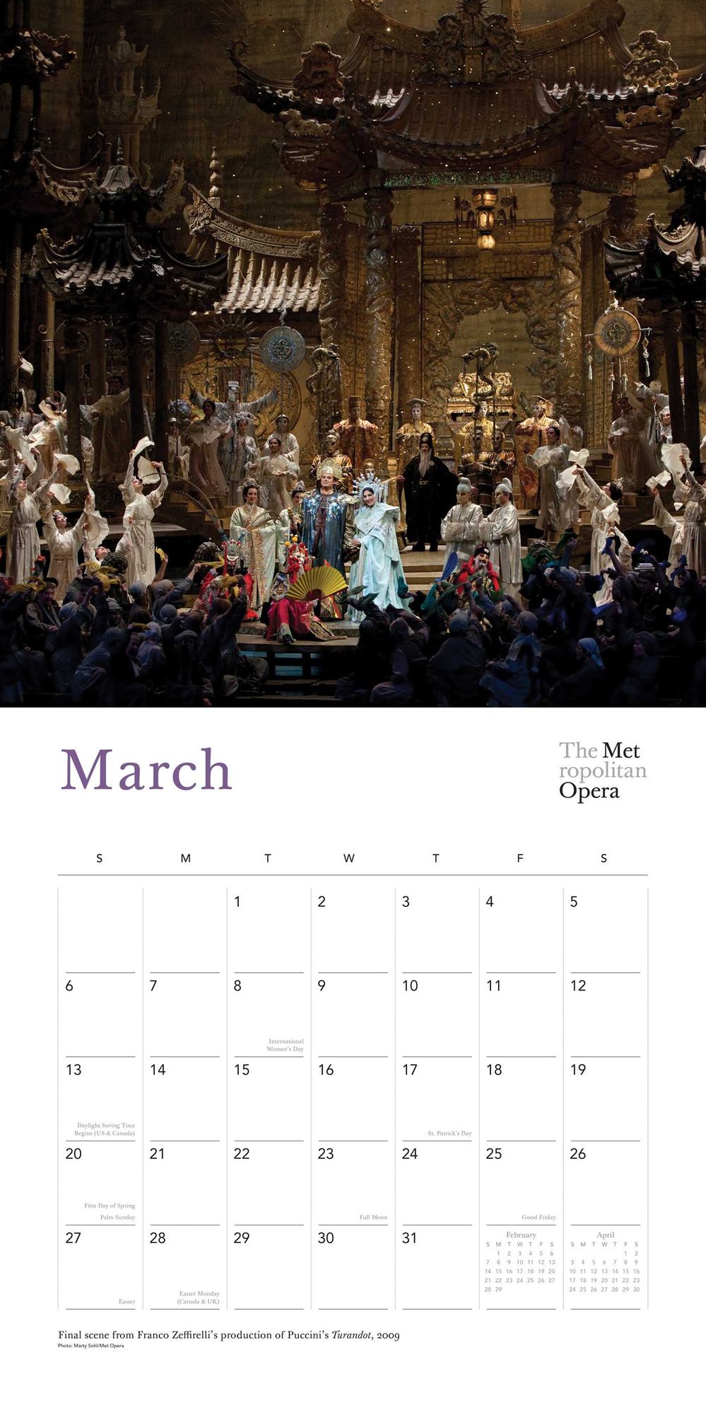 The Metropolitan Opera 2016 Wall Calendar