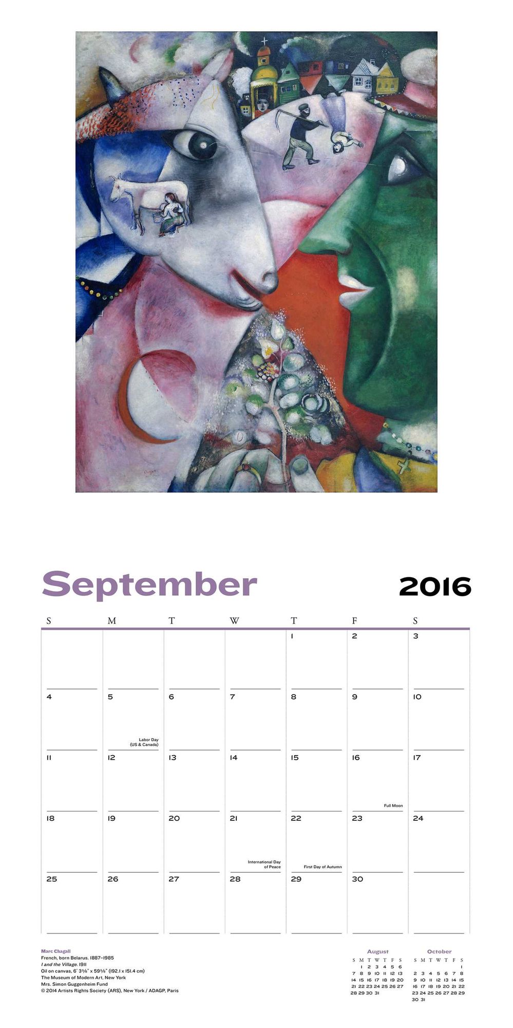 Modern Art 2016 Mini Wall Calendar
