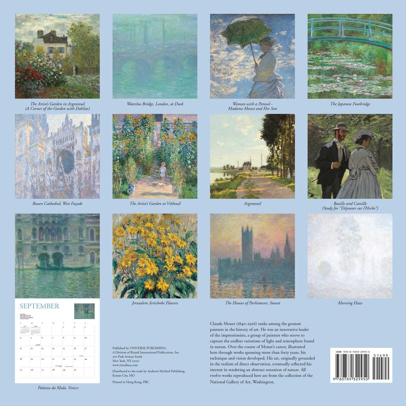 2016 Monet Wall Calendar