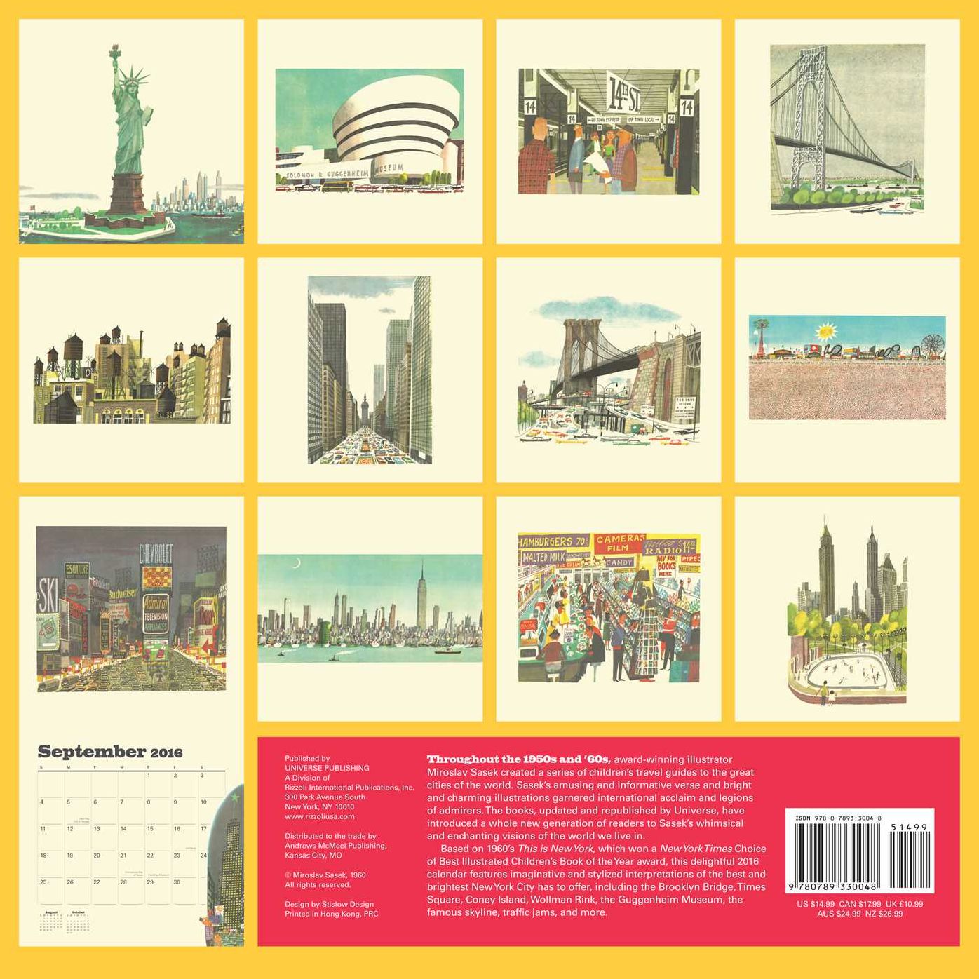 2016 This is New York Wall Calendar