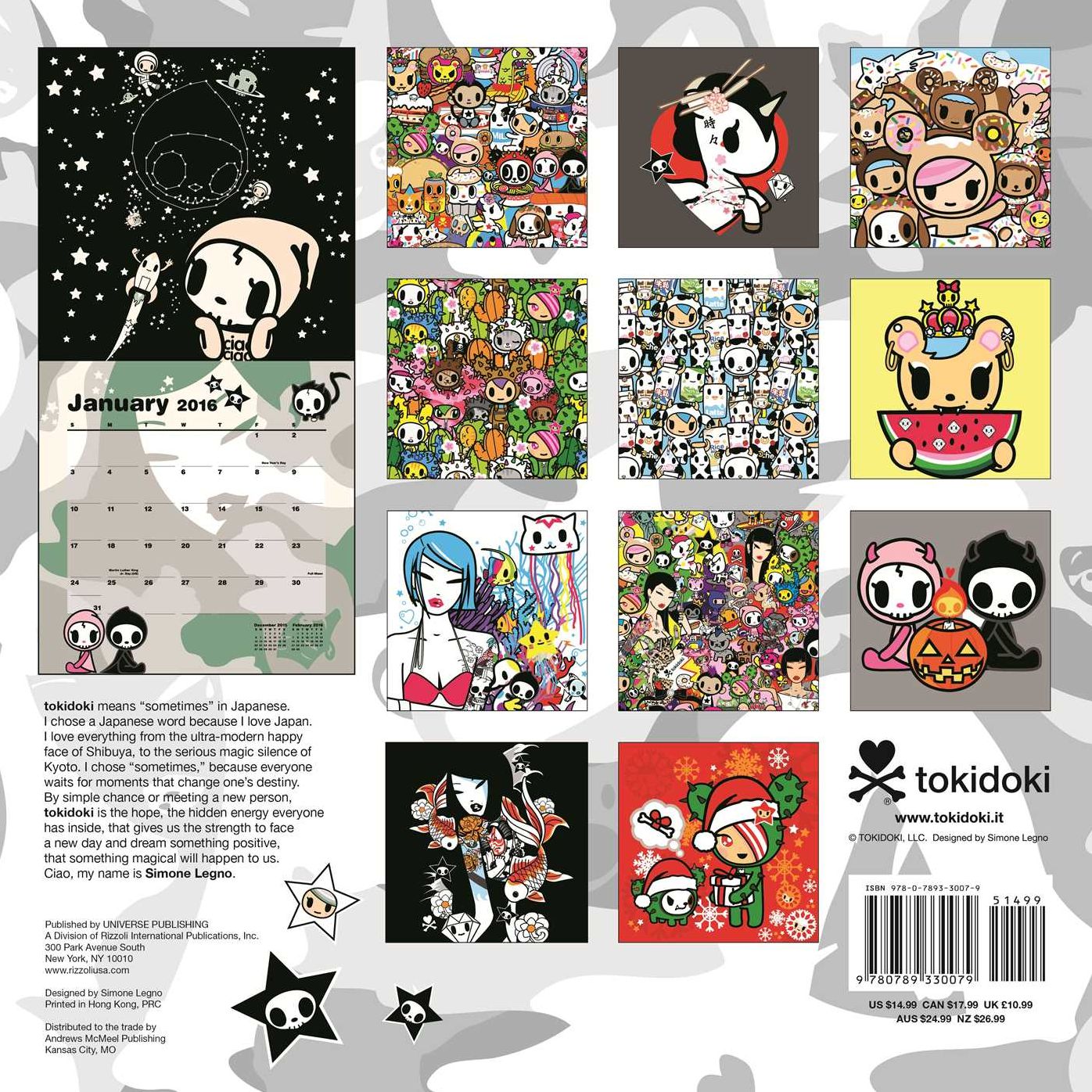 2016 Tokidoki Wall Calendar