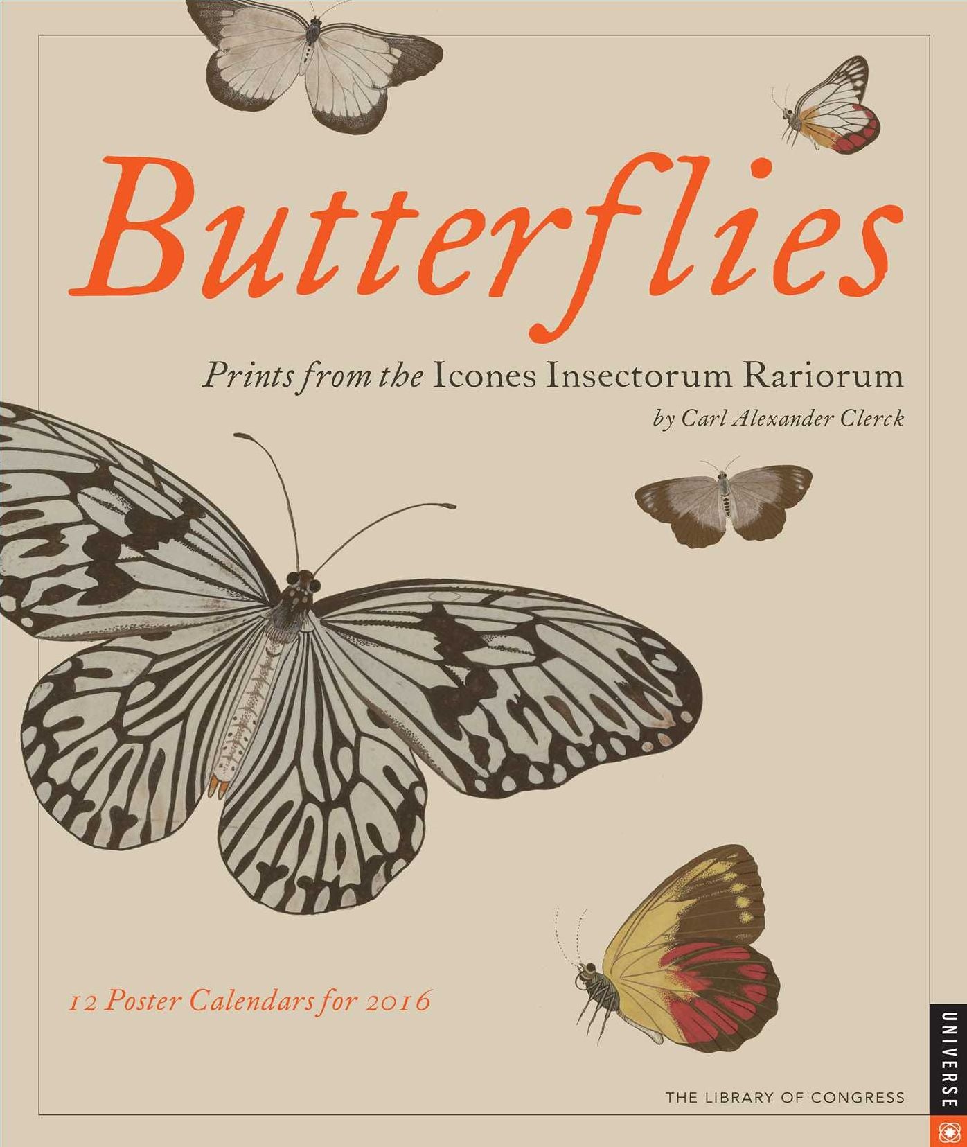 2016 Butterflies Boxed Posters Calendar