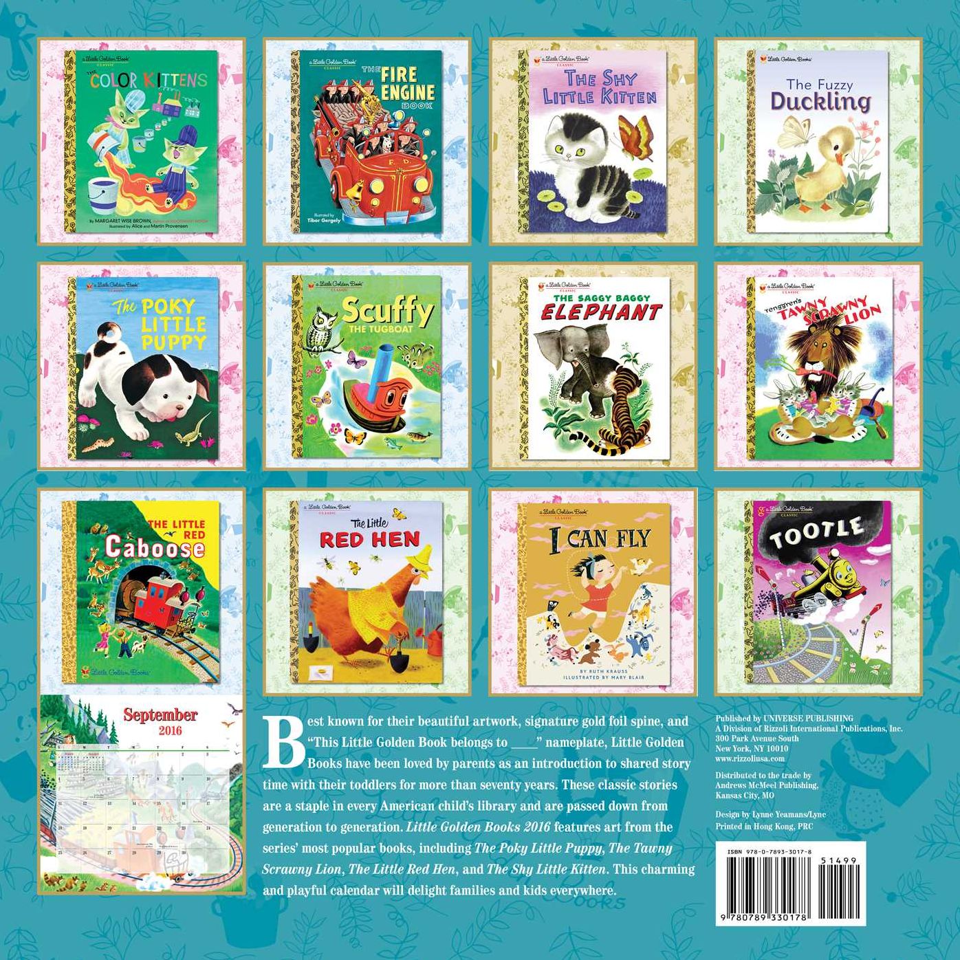 2016 Little Golden Books Wall Calendar