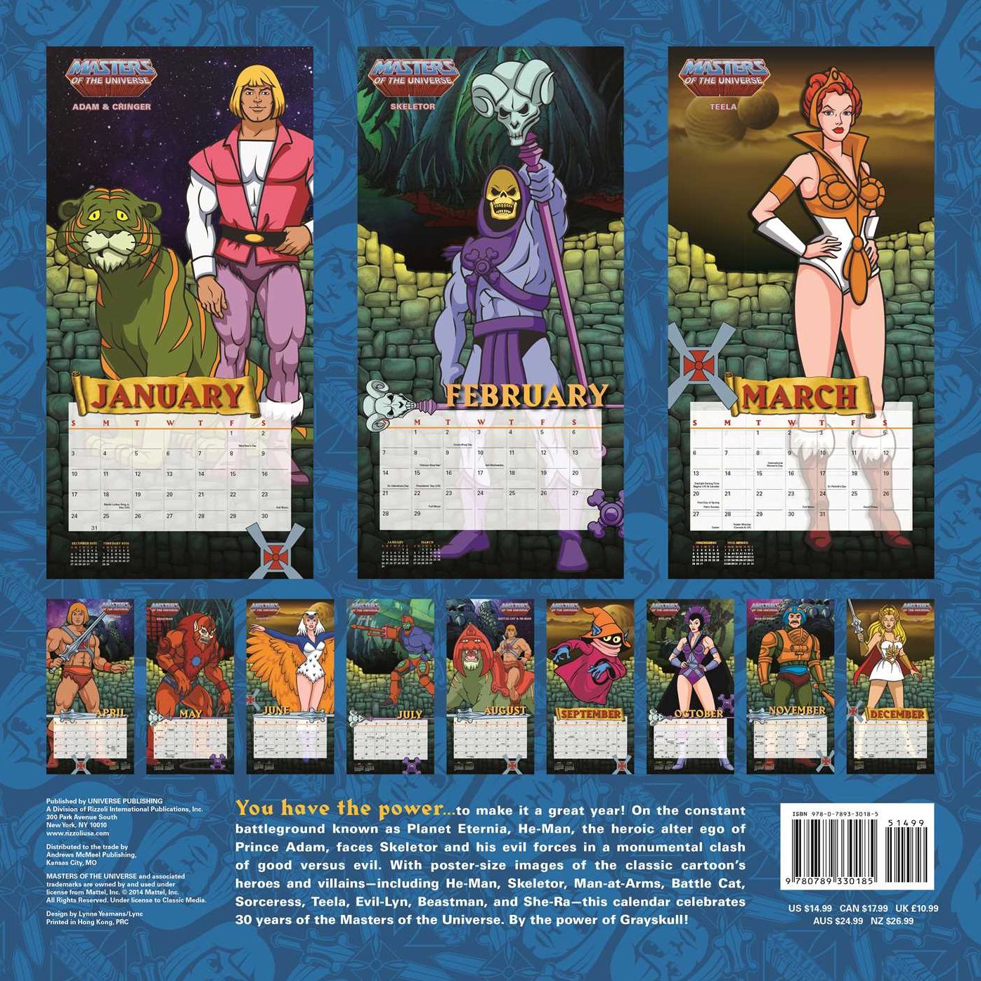 2016 He-Man and the Masters of the Universe Wall Calendar