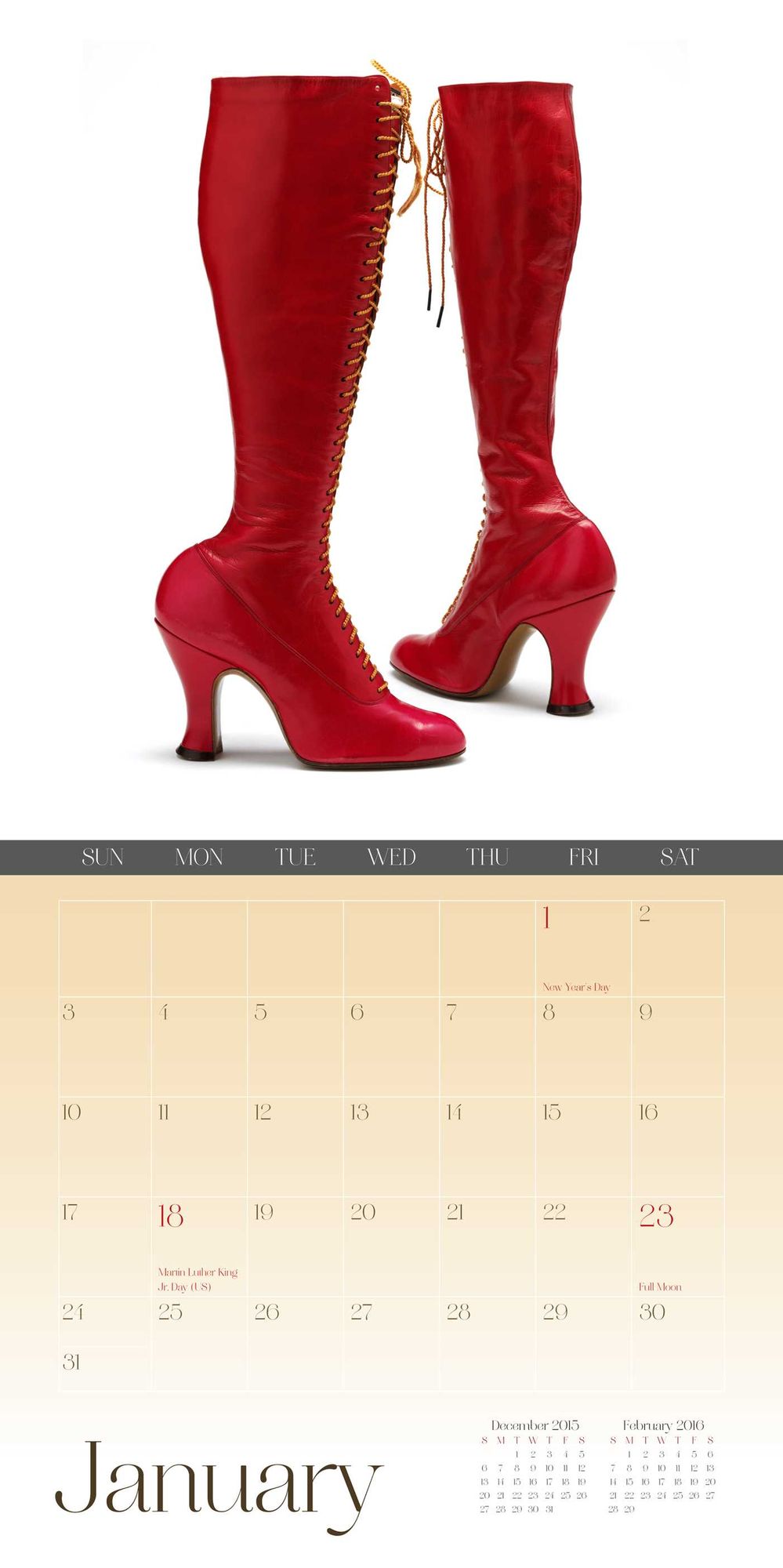 Shoes 2016 Mini Wall Calendar