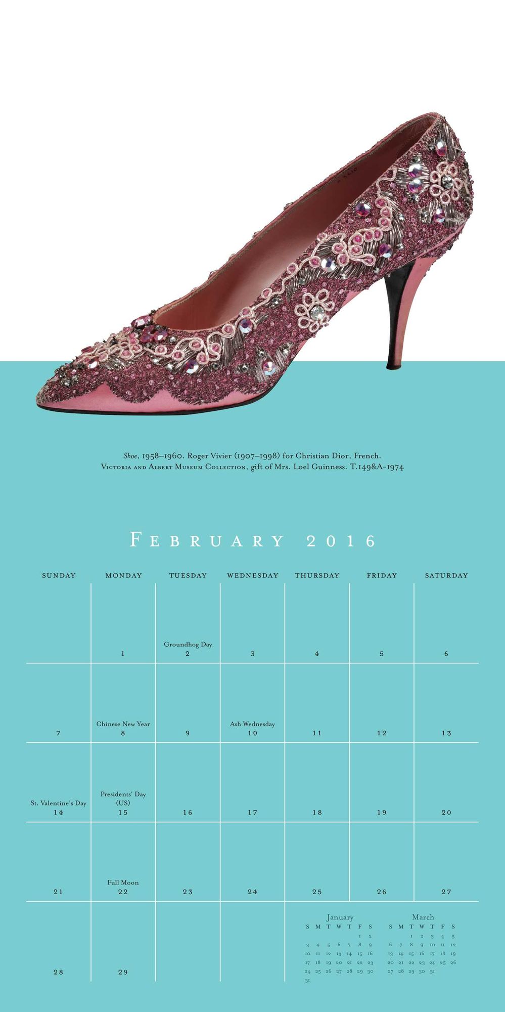 Shoes 2016 Mini Wall Calendar