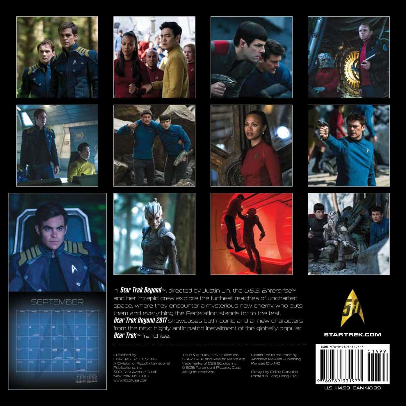 2017 Star Trek Beyond Wall Calendar
