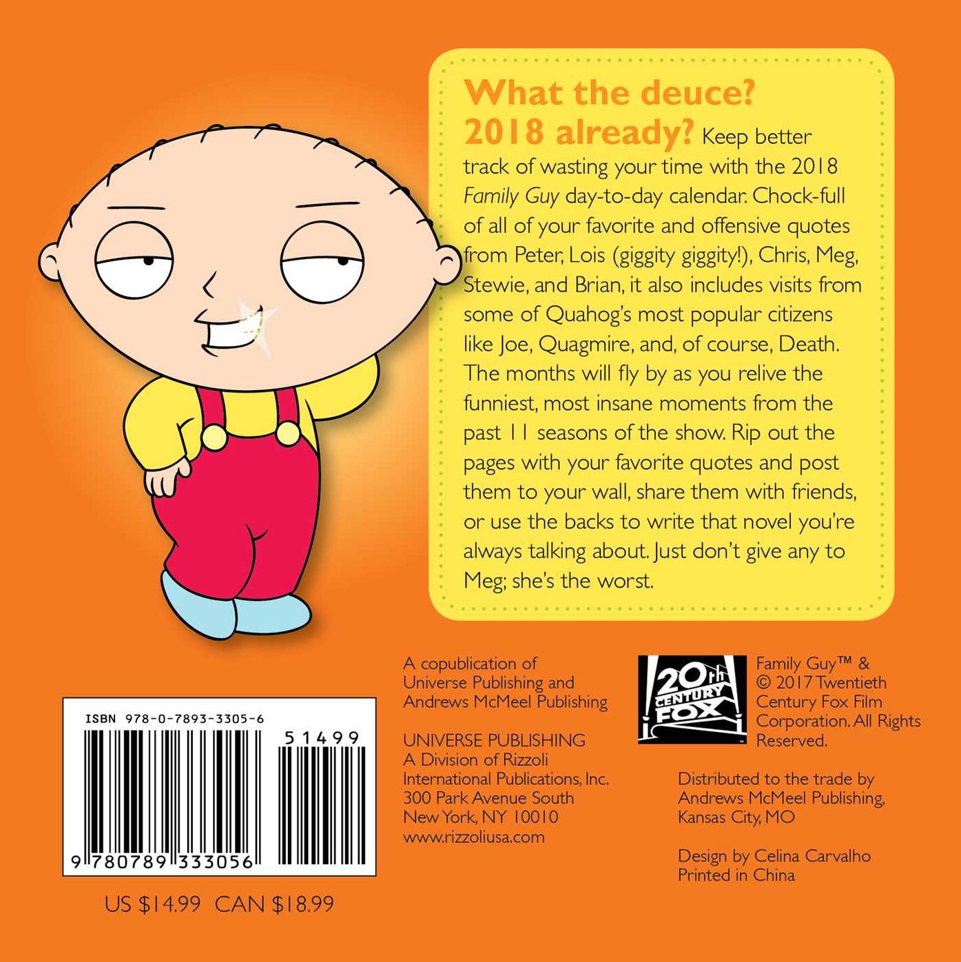 2018 Family Guy Day-to-Day Calendar