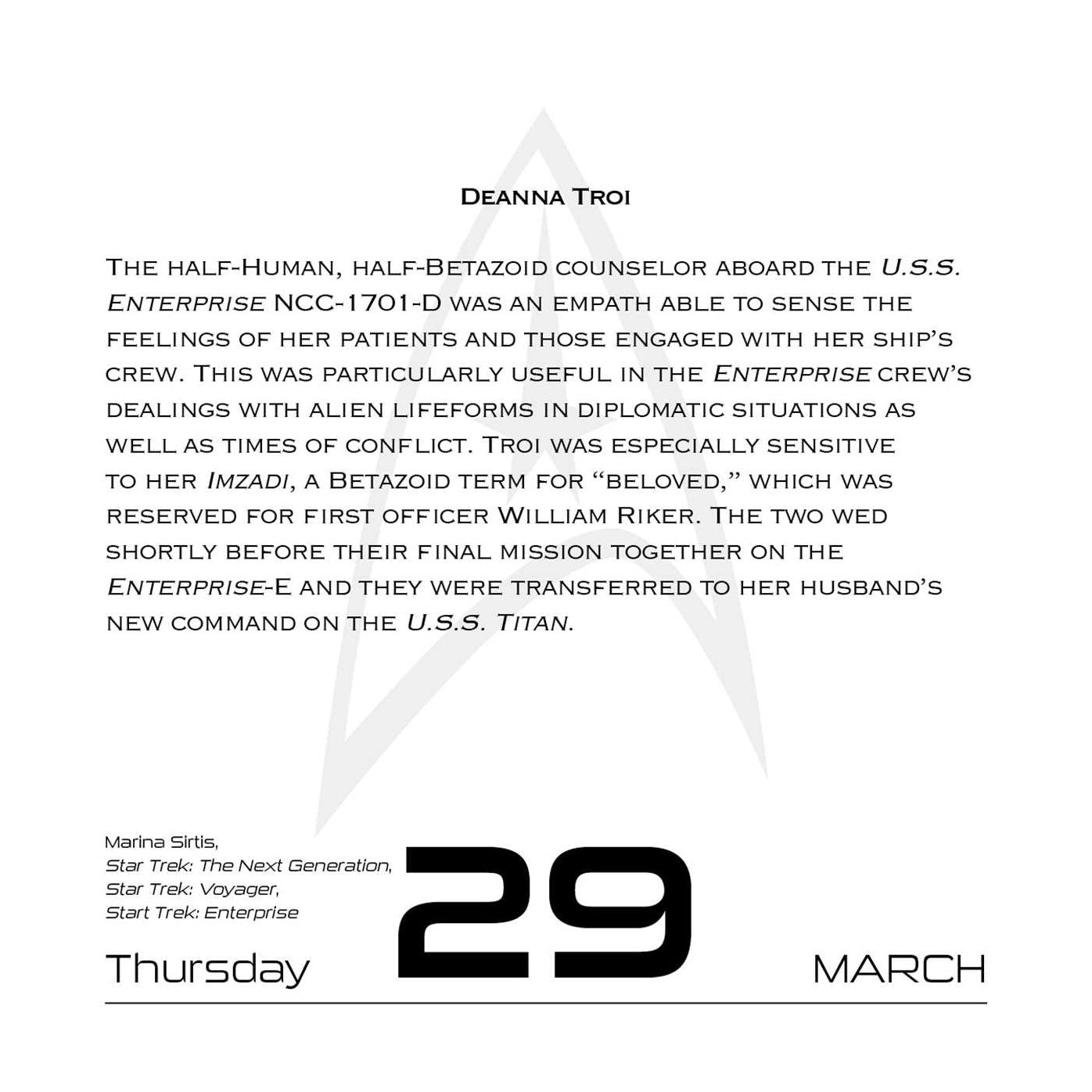 2018 Star Trek Daily Day-to-Day Calendar