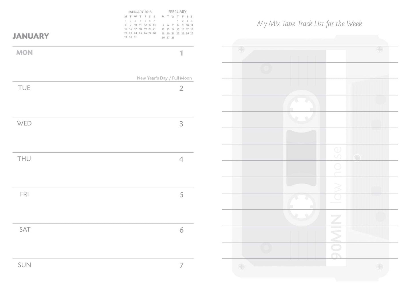 2018 Mix Tape Executive Engagement Calendar