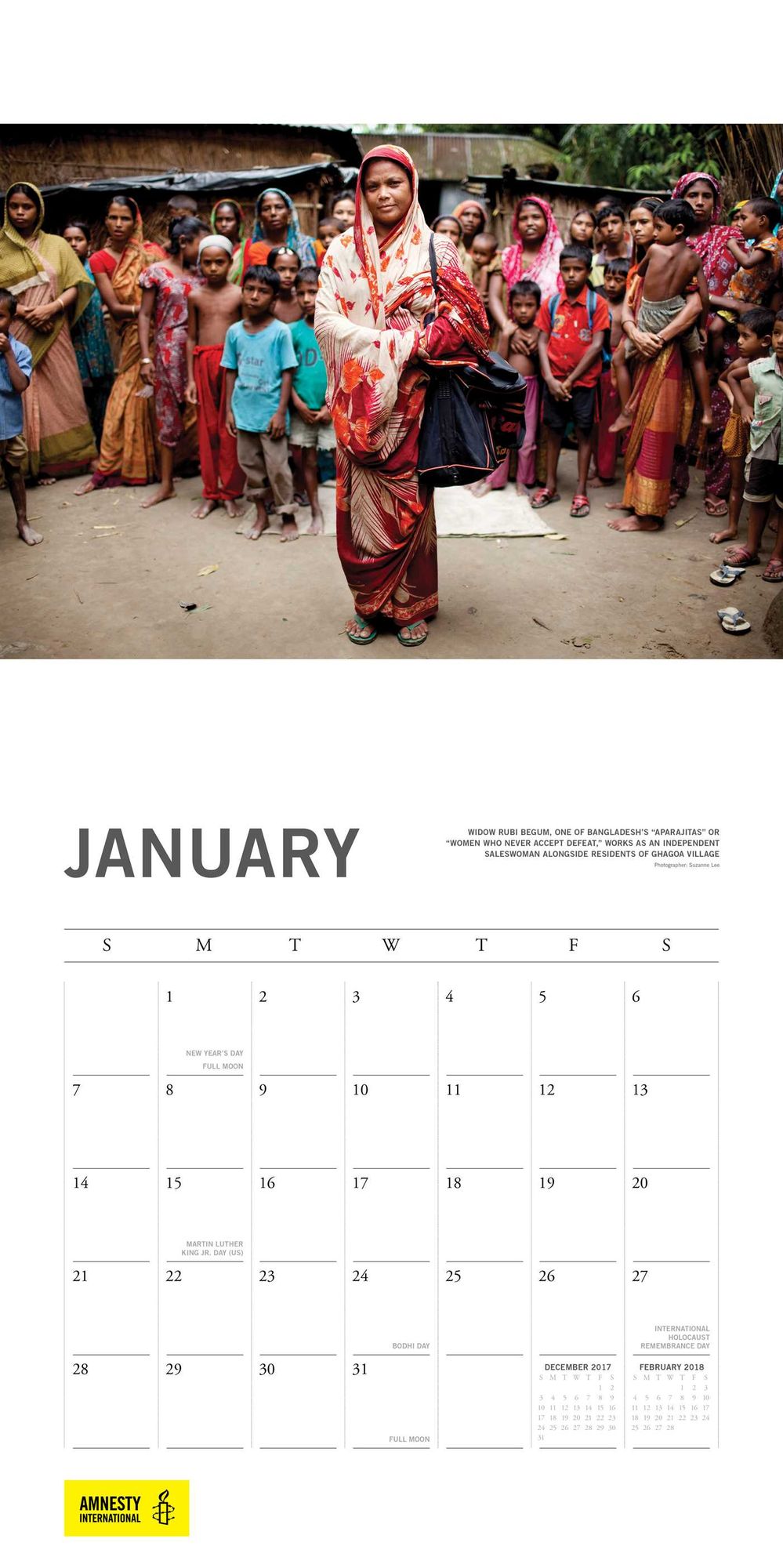 2018 Amnesty International Wall Calendar